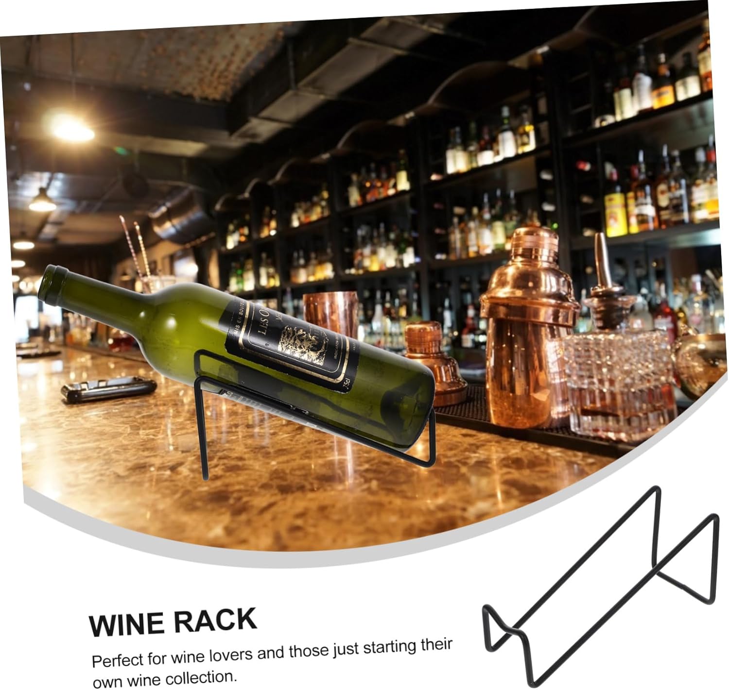 INOOMP 2PCS Metal Wine Rack for Countertop Storage and Display