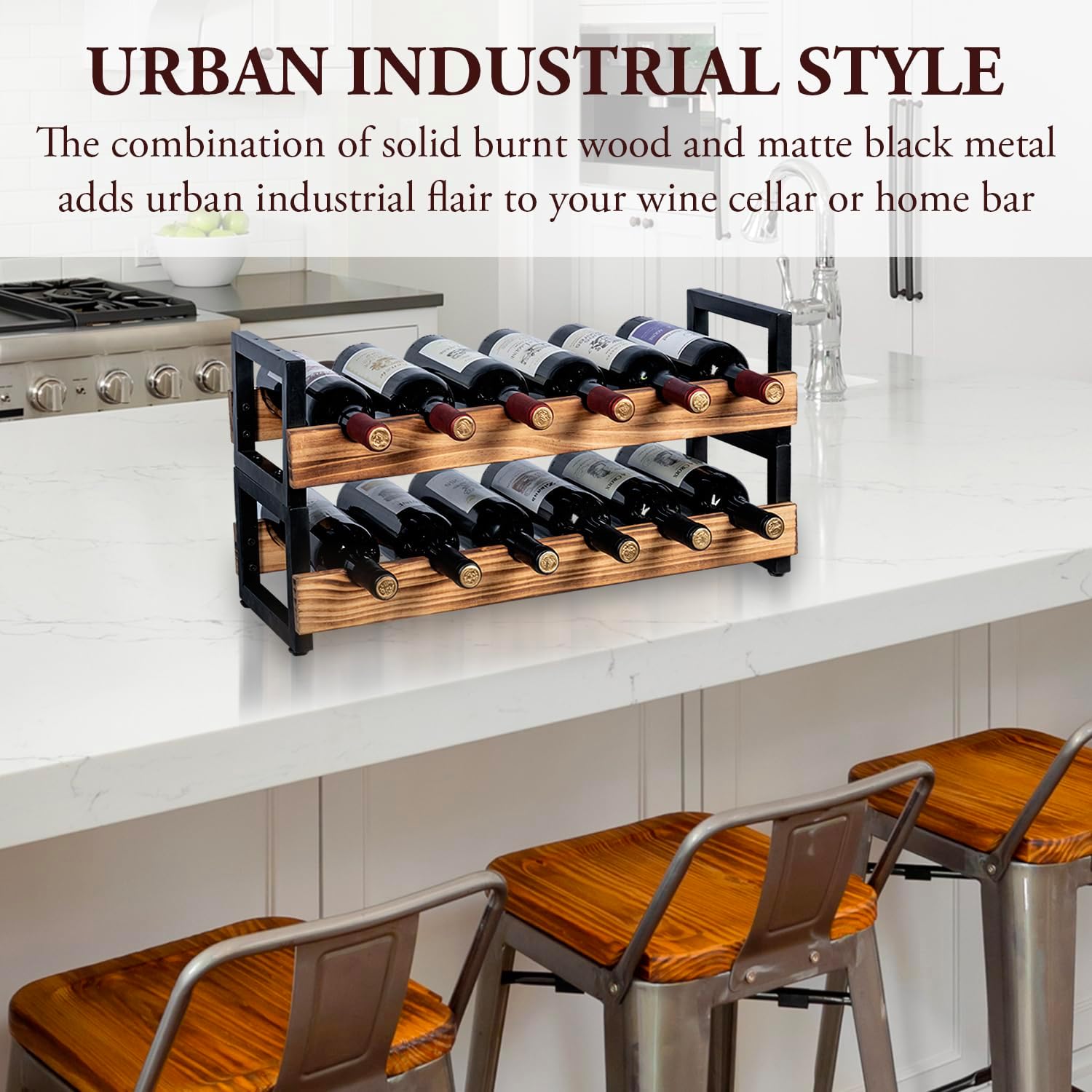 MyGift 6-Tier Freestanding Wine Rack for 36 Bottles