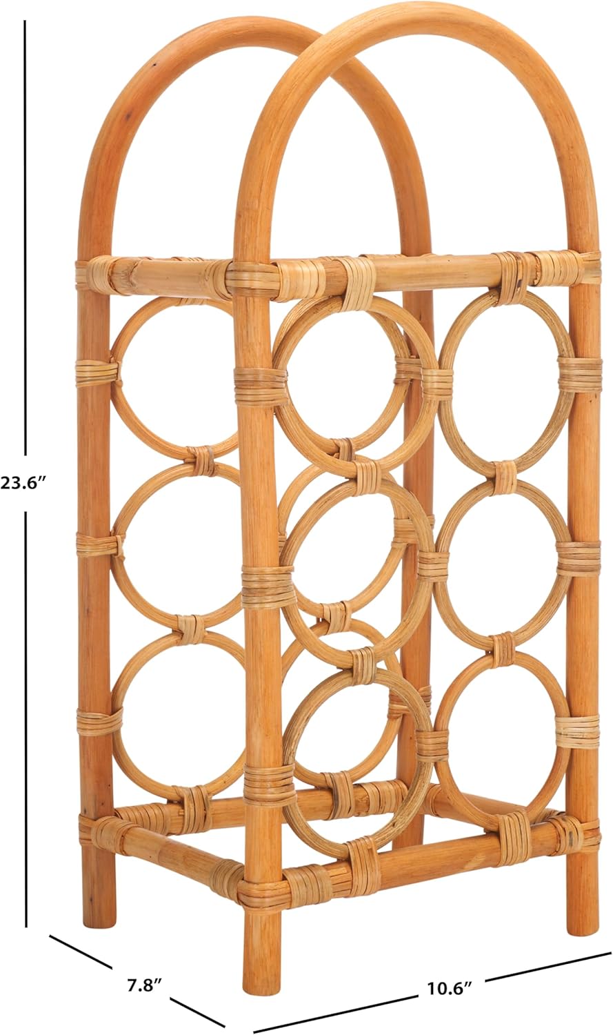 SAFAVIEH Lyza Coastal Boho Rattan Wine Rack