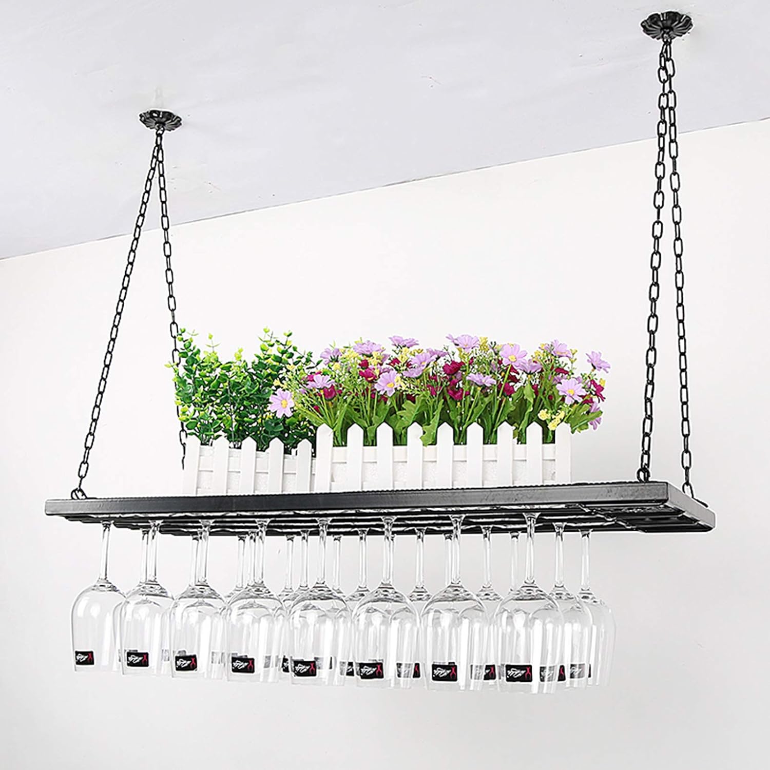 100cm Freestanding Wine Glass Holder with Chain