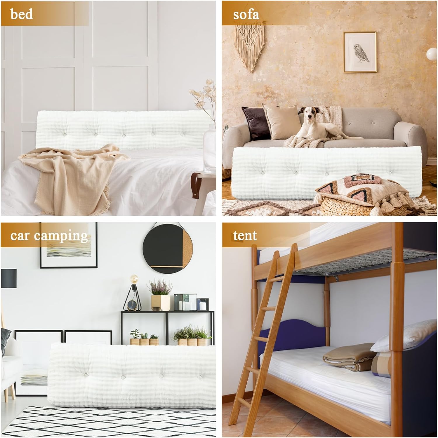 Wenqik Triangular Headboard Reading Pillow with Removable Cover