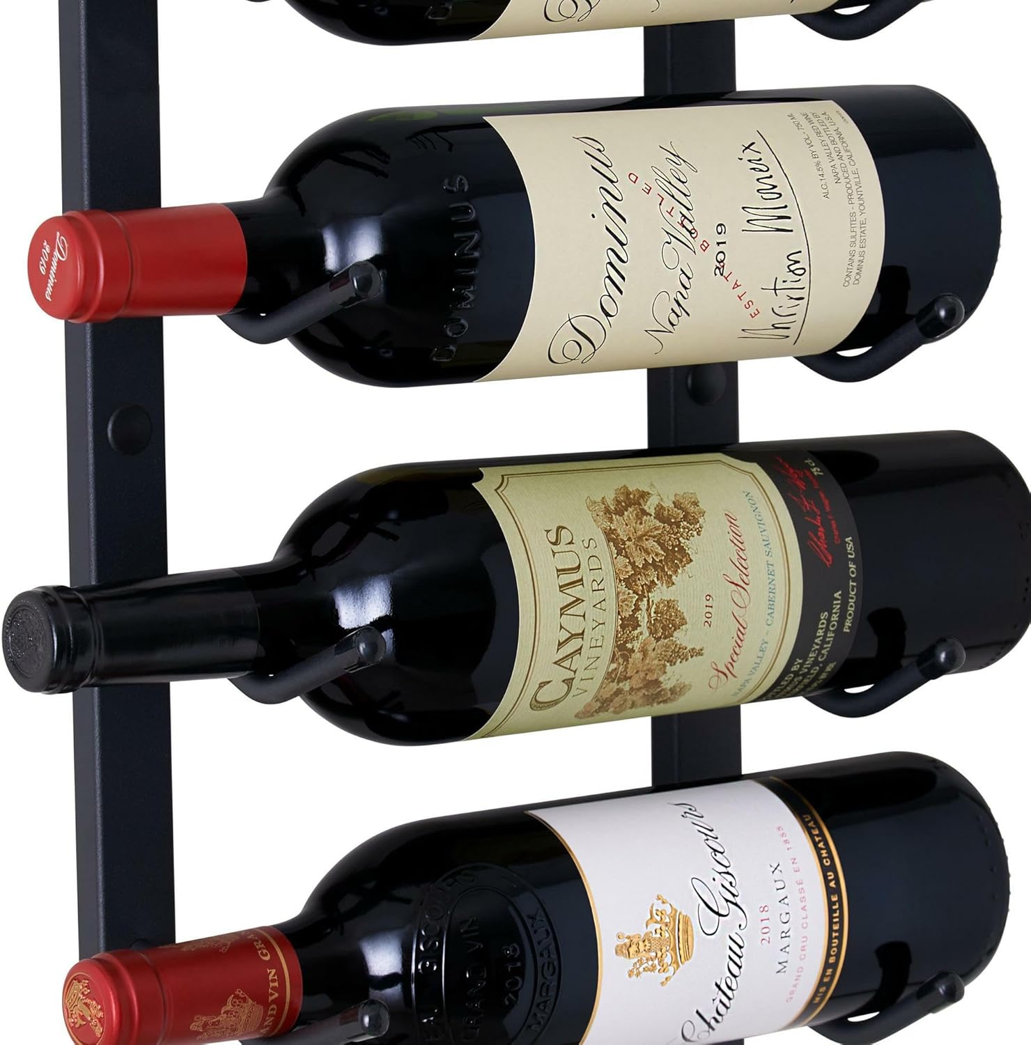 Wine Enthusiast NFINITY 9 Bottle Wall Mounted Wine Rack Black