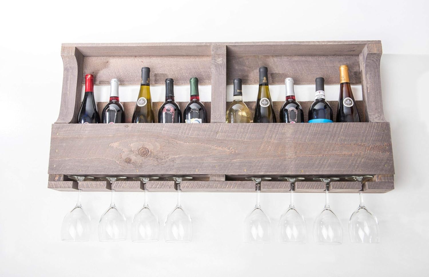 American WineKraft Rustic Wood Wine Rack 10 Bottle Capacity
