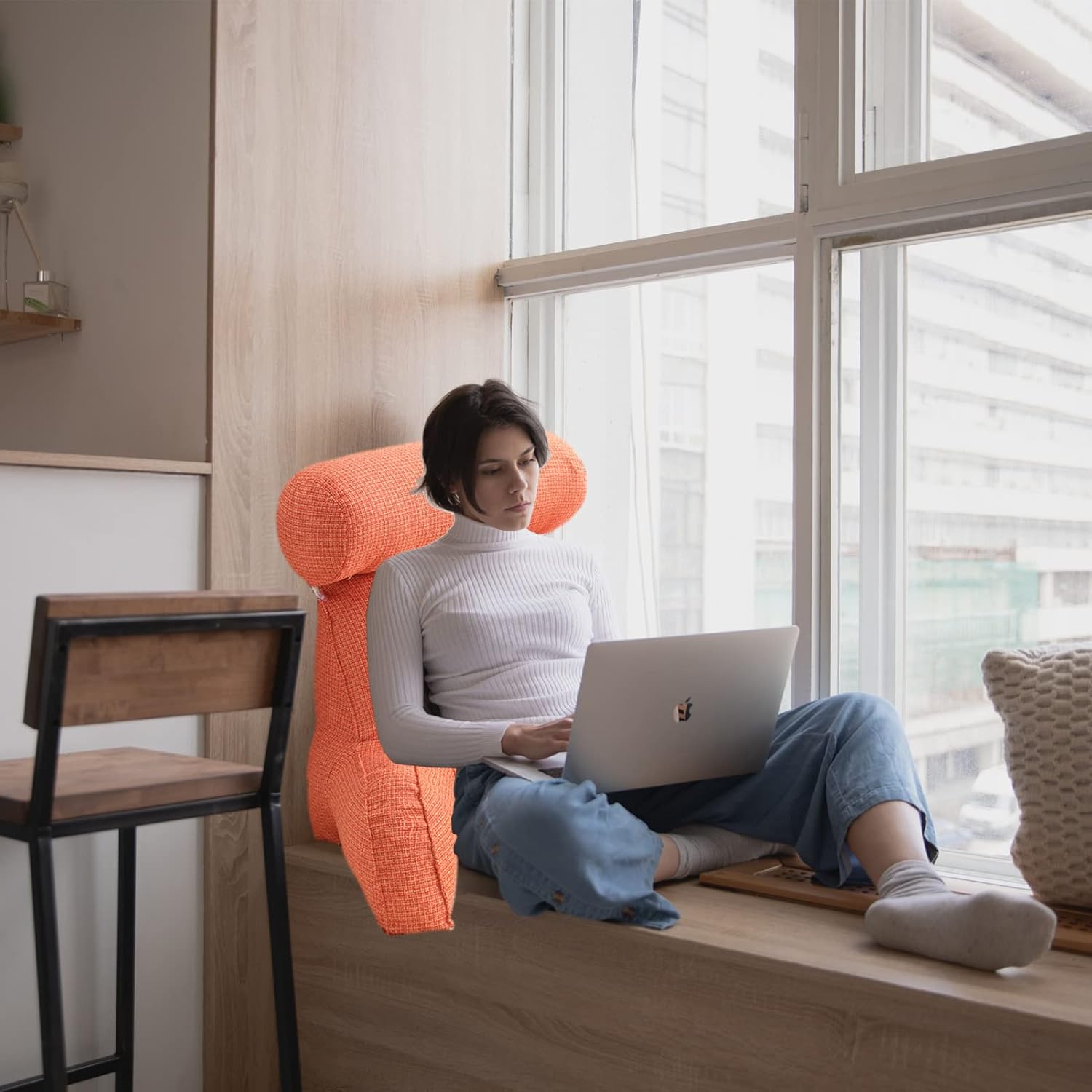 SARUEL Reading Pillow with Support Arms and Neck Pillow