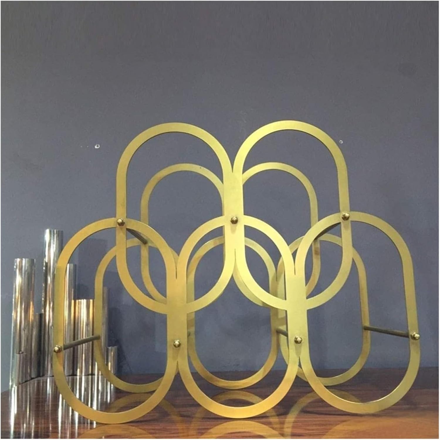 OXOAMP Freestanding Metal Wine Rack Gold