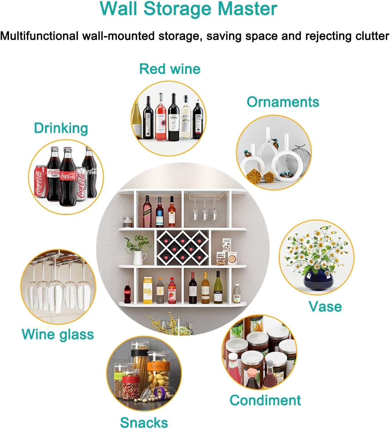 ZJDYDY Wall-Mounted Wine Rack - 3 Layer Wooden Storage Shelves
