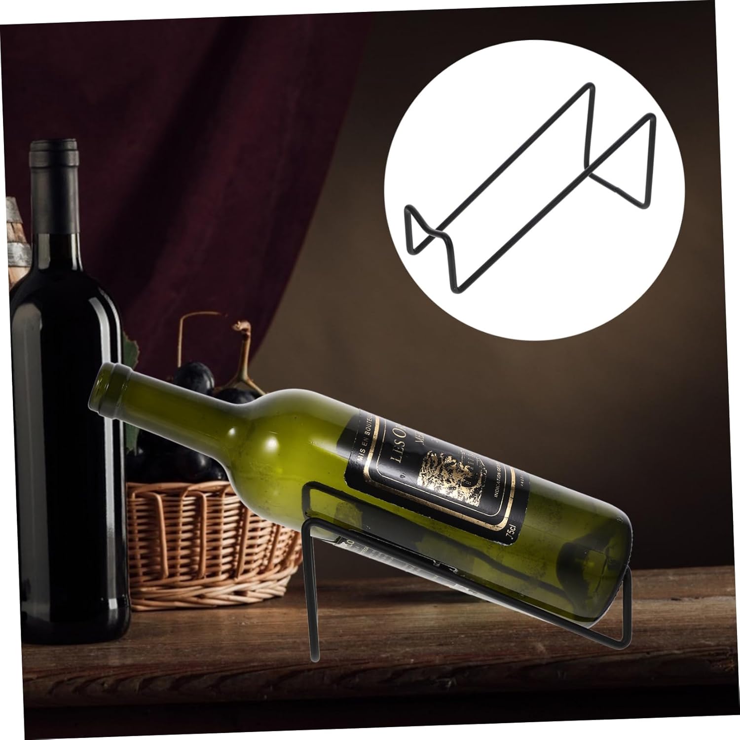 Luxshiny 2PCS Metal Wine Rack for Home Kitchen Display Storage