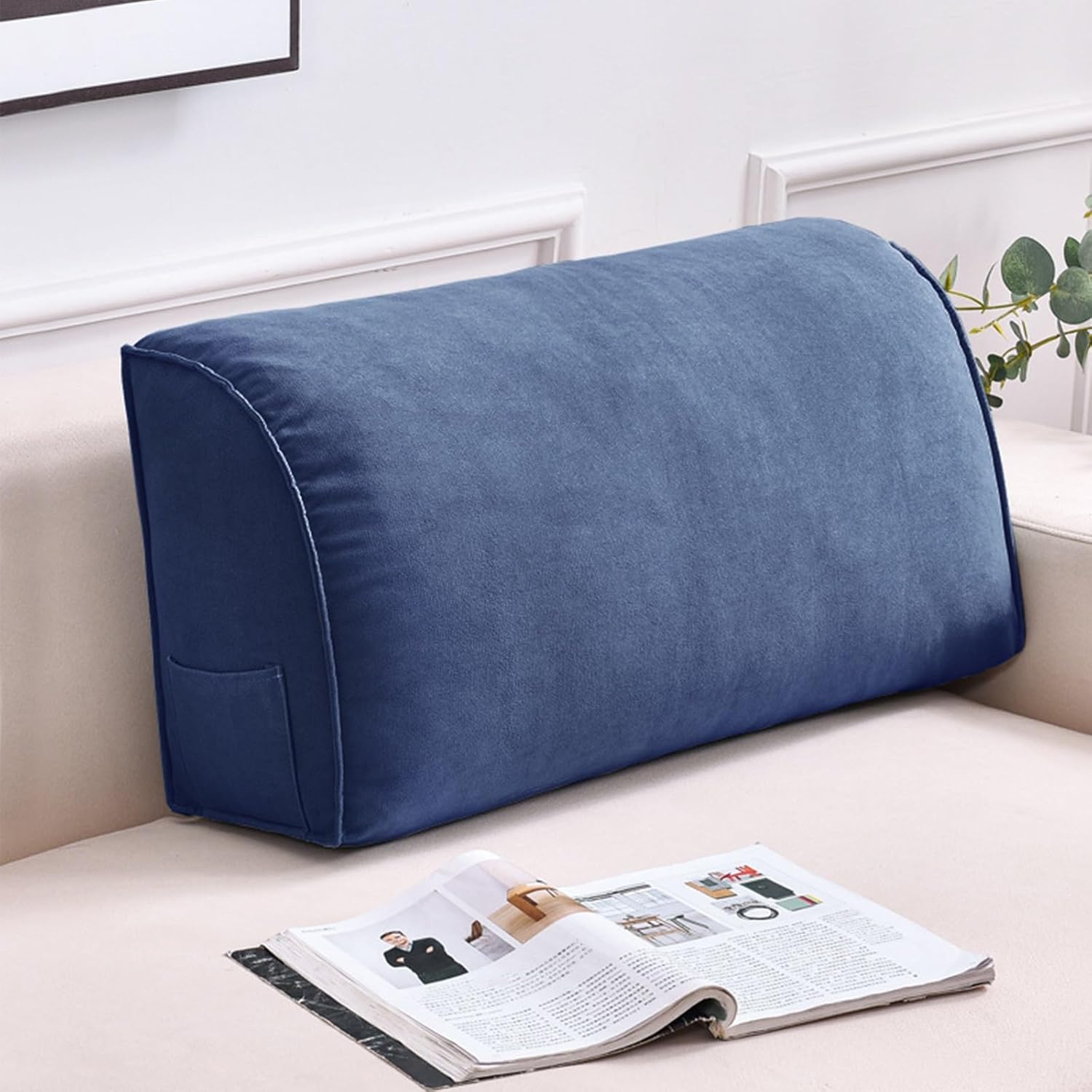 Hsiock Wedge Backrest Cushion with Zipper Blue