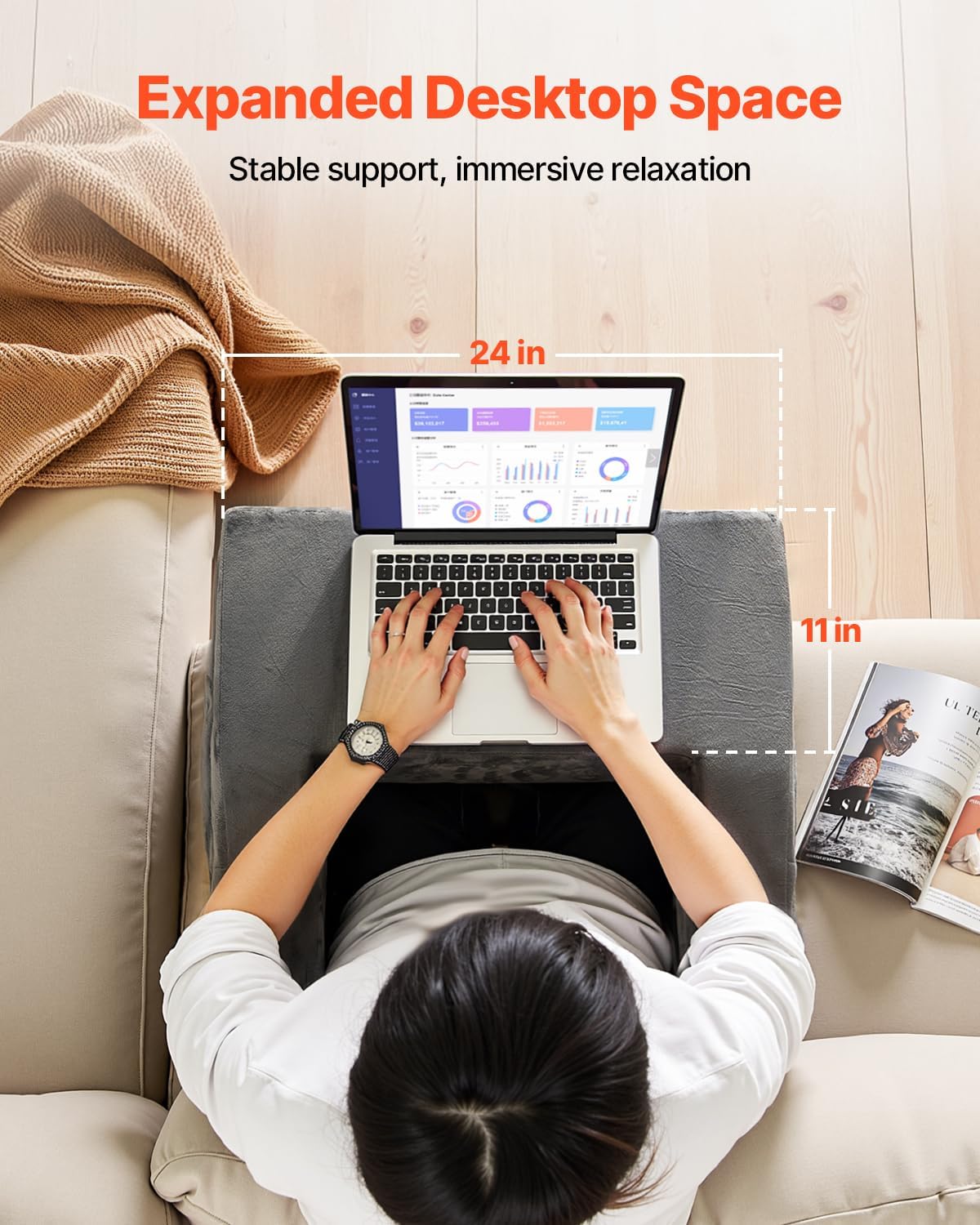 VEVOR Reading Pillow with Memory Foam and Cup Holder