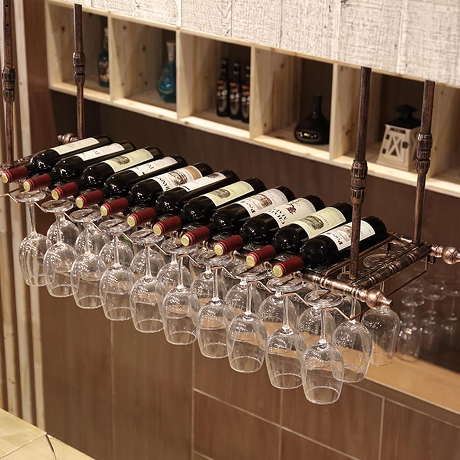ZJDYDY Wall-Mounted Wine Rack 60X30Cm Metal Storage Shelf