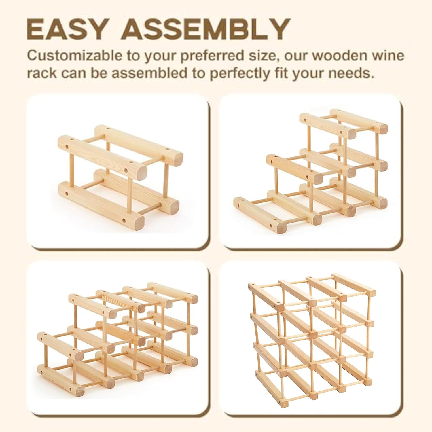 Yuehuam 12-Bottle Stackable Wine Rack