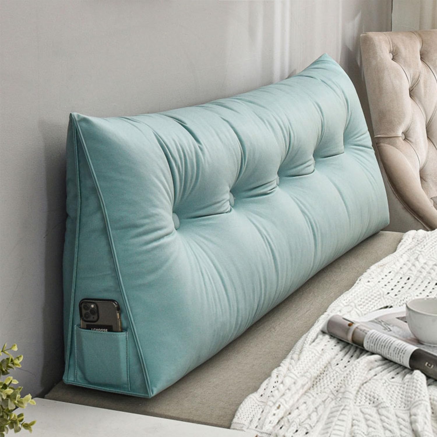 COZMAX Wedge Pillow Headboard Bed Rest Support with Removable Cover