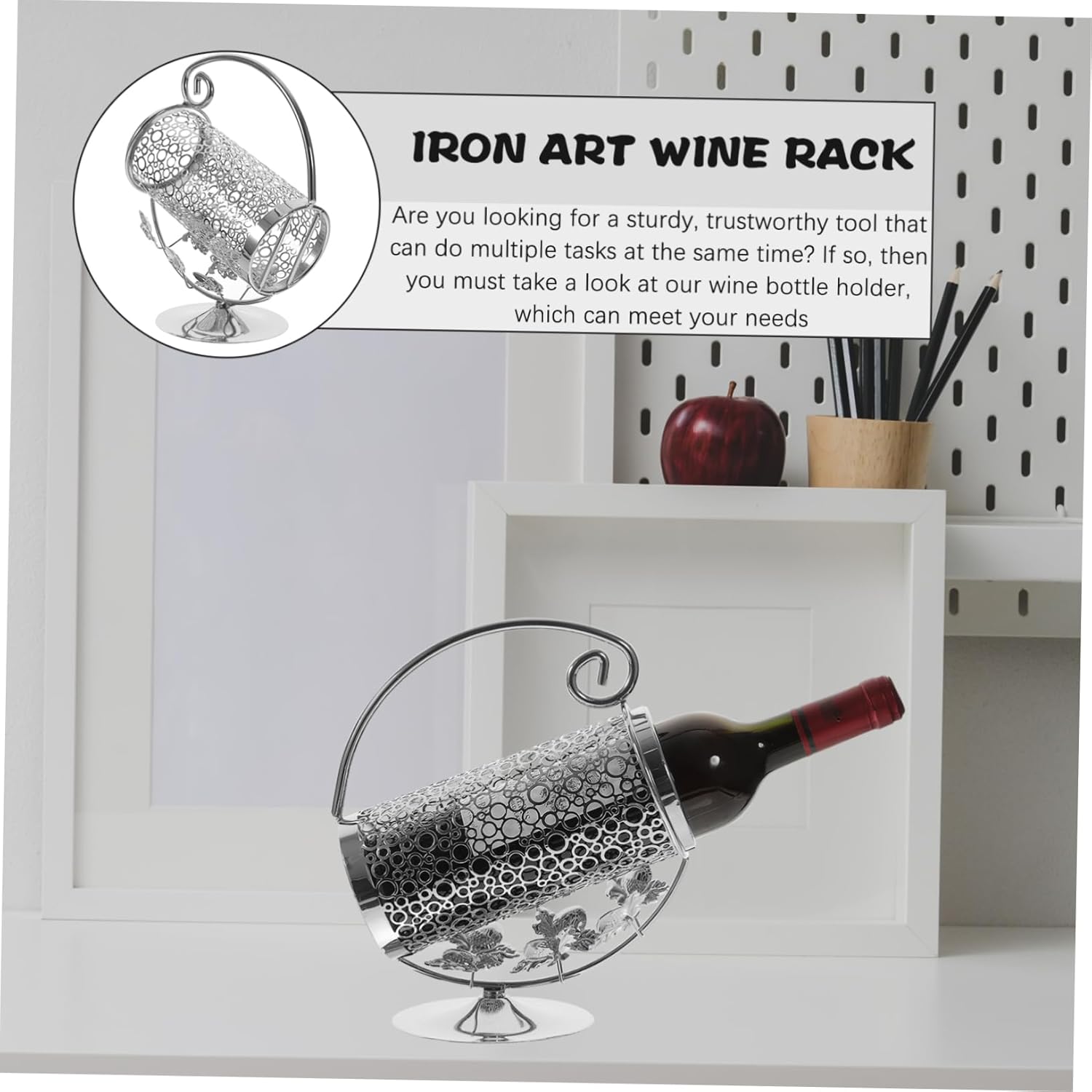 Alipis Single Bottle Metal Wine Rack for Home Bar
