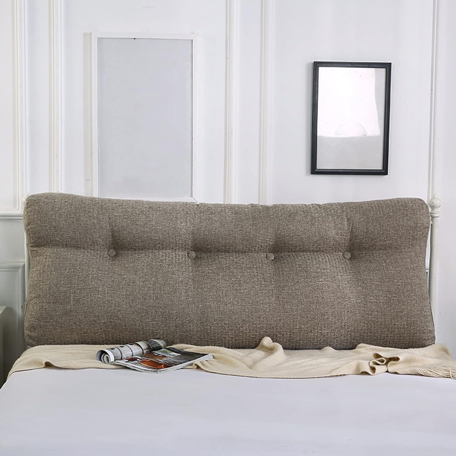 Cotton Linen Bedside Cushions with Removable Covers