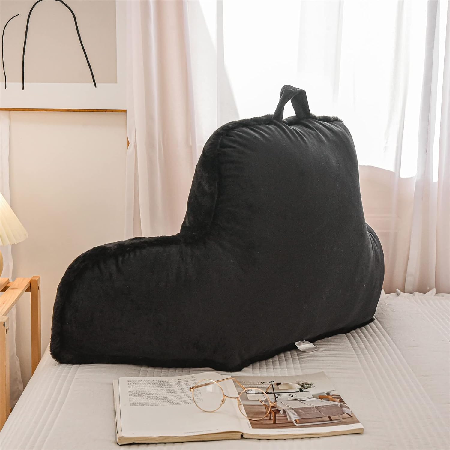Meeting Story Reading Pillow with Rabbit Fur and Arms