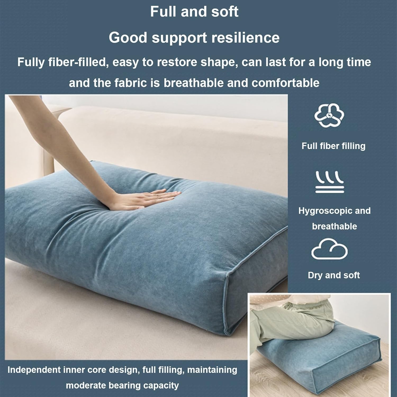 Yonwait Back Support Pillow Comfortable Headboard Pillow with Removable Cover