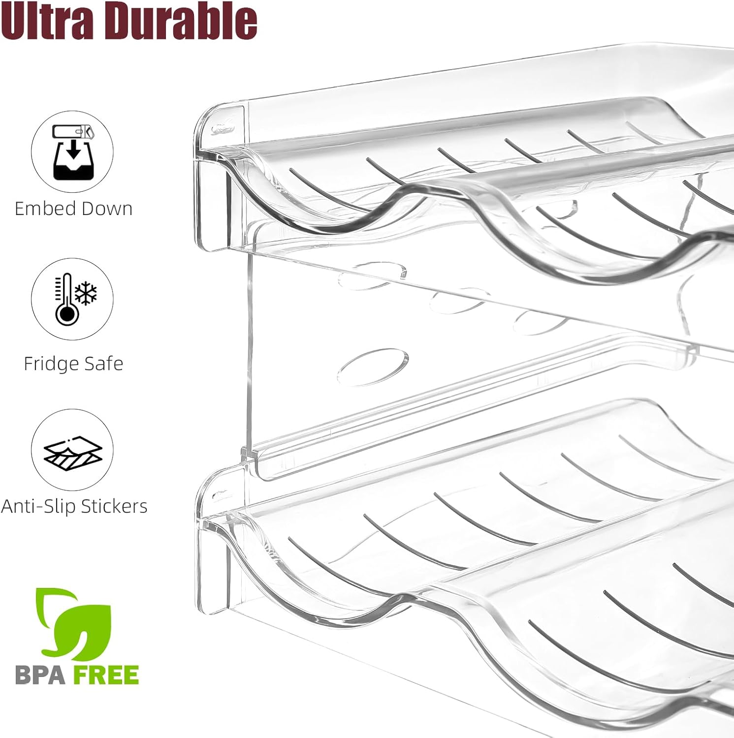YENXIKU 2 Tier Wine Rack for Countertop and Fridge