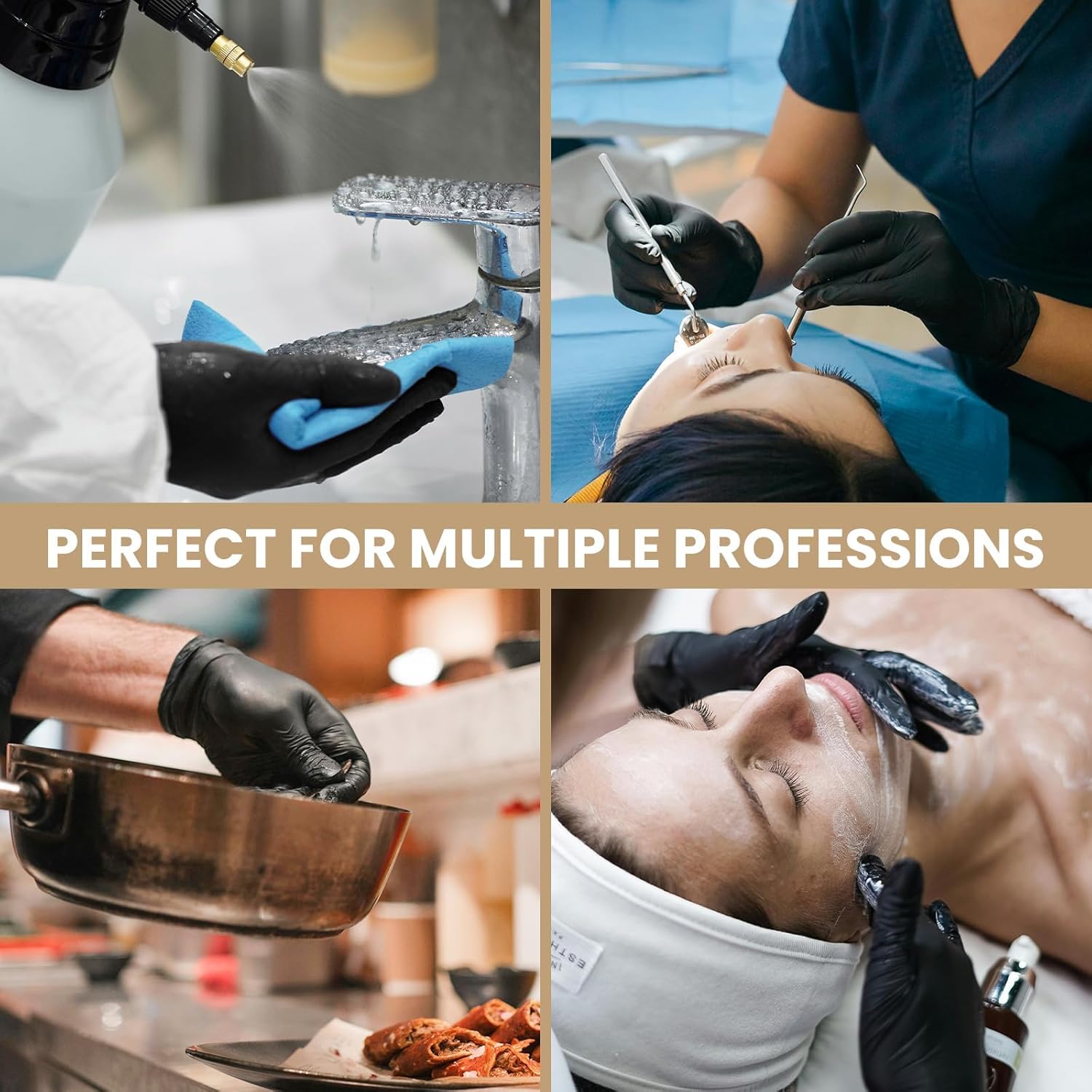 BioOcean Disposable Nitrile Gloves 4-mil Black