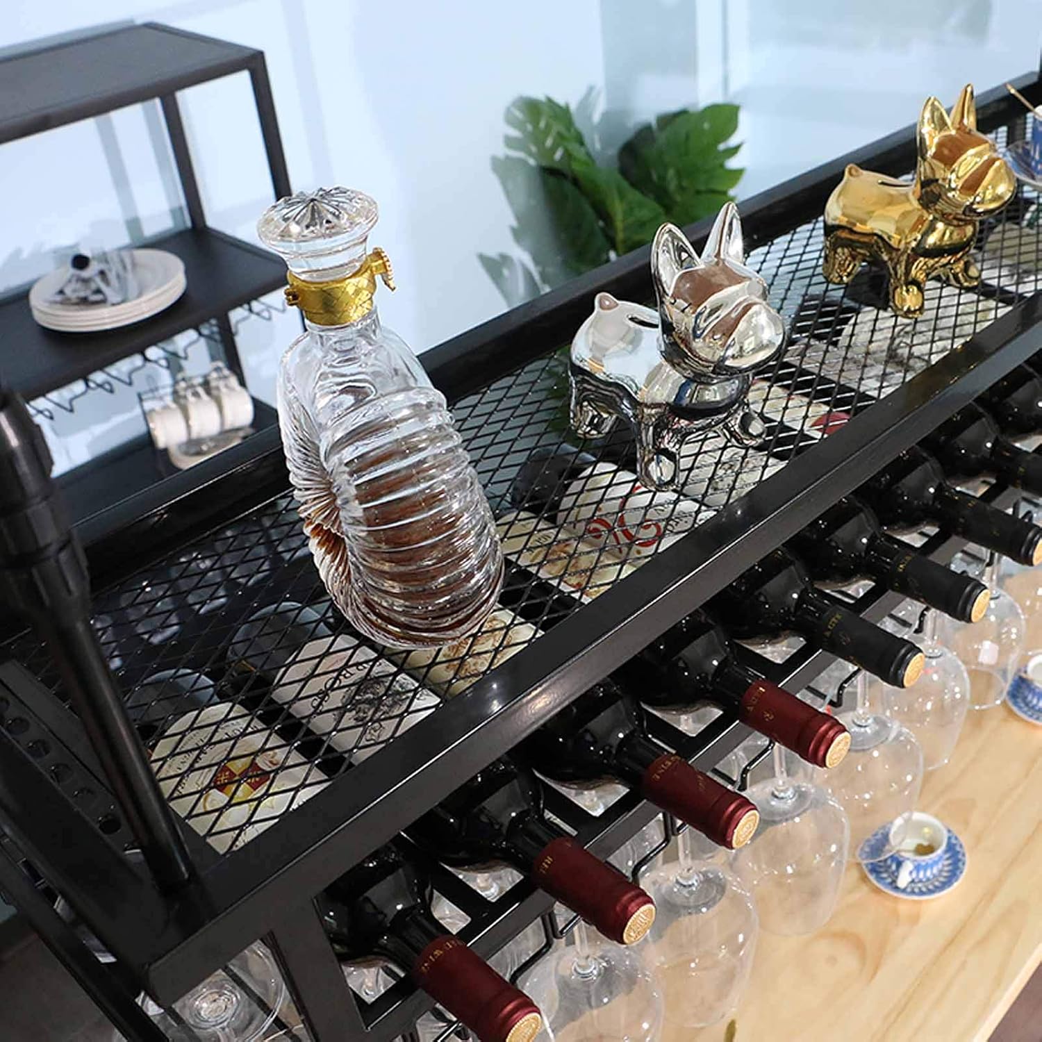 Wall-Mounted Wine Rack with 100cm Capacity