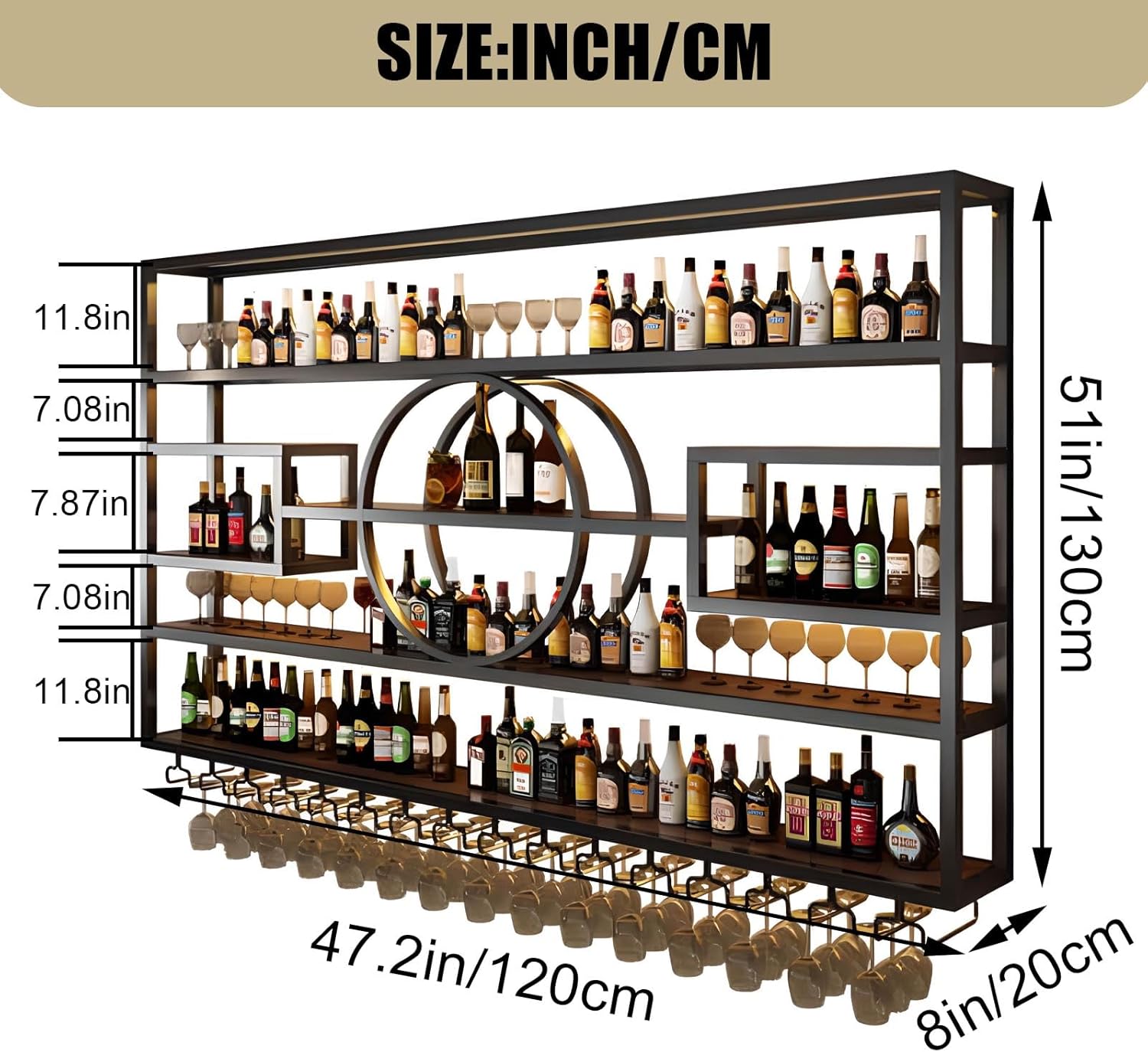 472in Wall Mounted Wine Rack with Storage