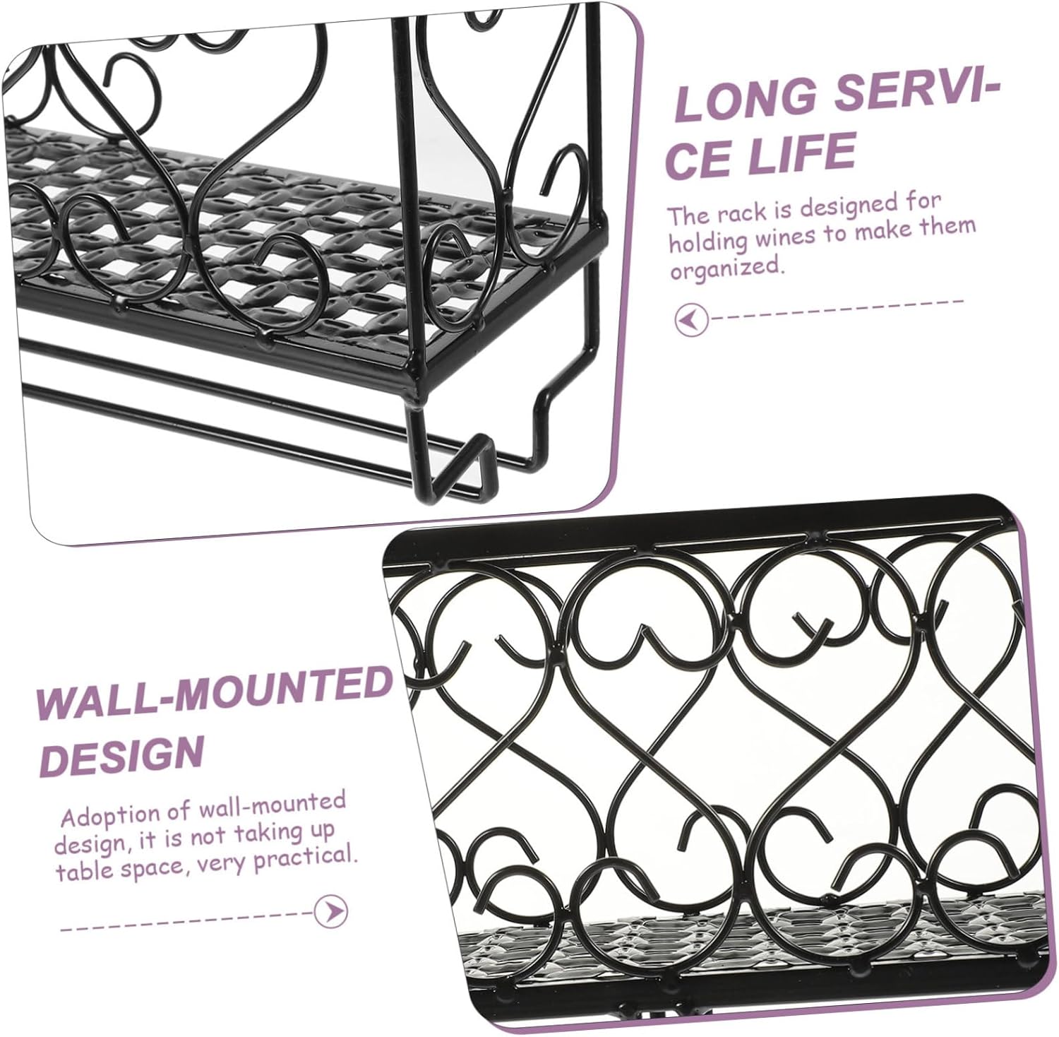 NAMOARLY Wall-Mounted Wine Rack Organizer