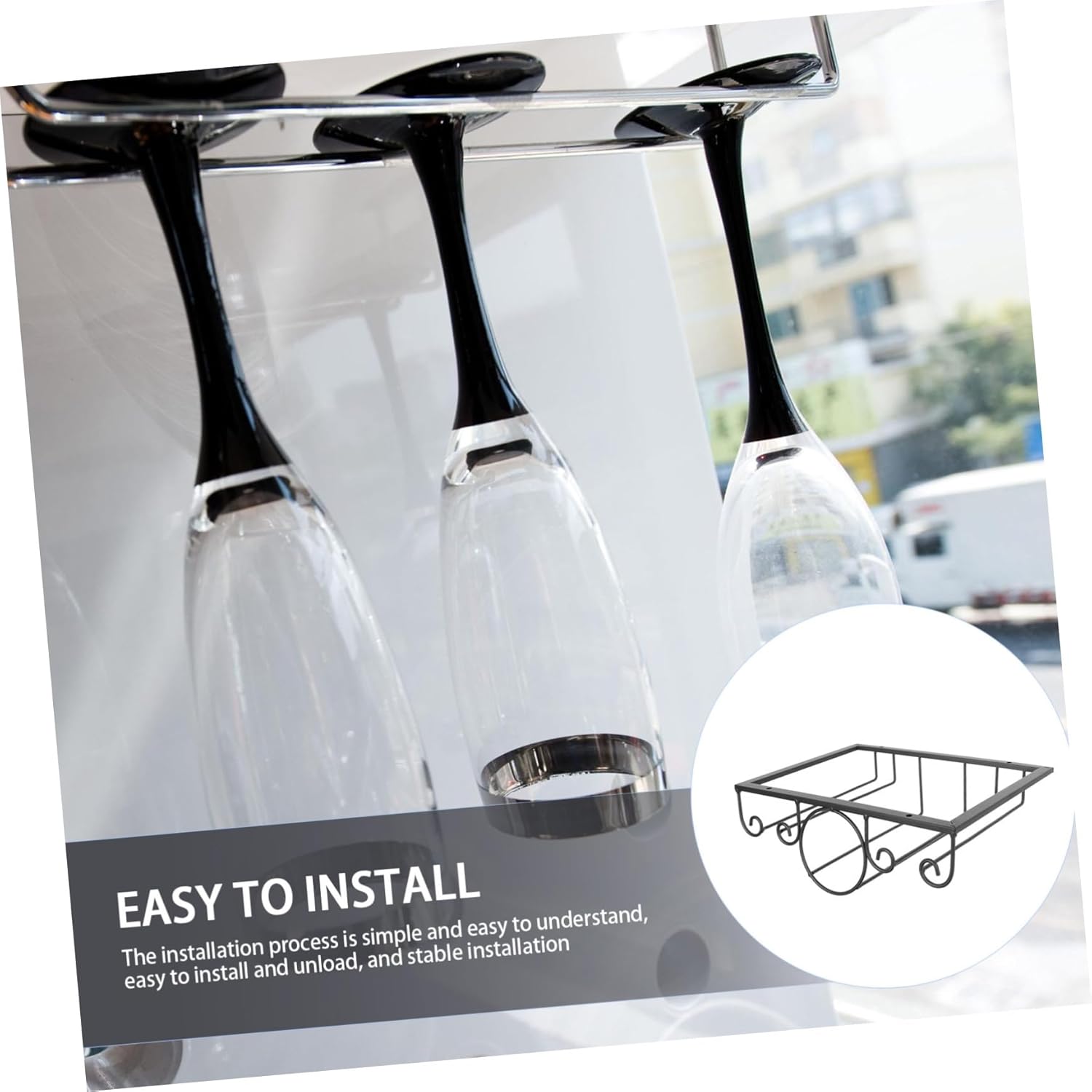Ciieeo Wall-Mounted Wine Glass Holder 1pc