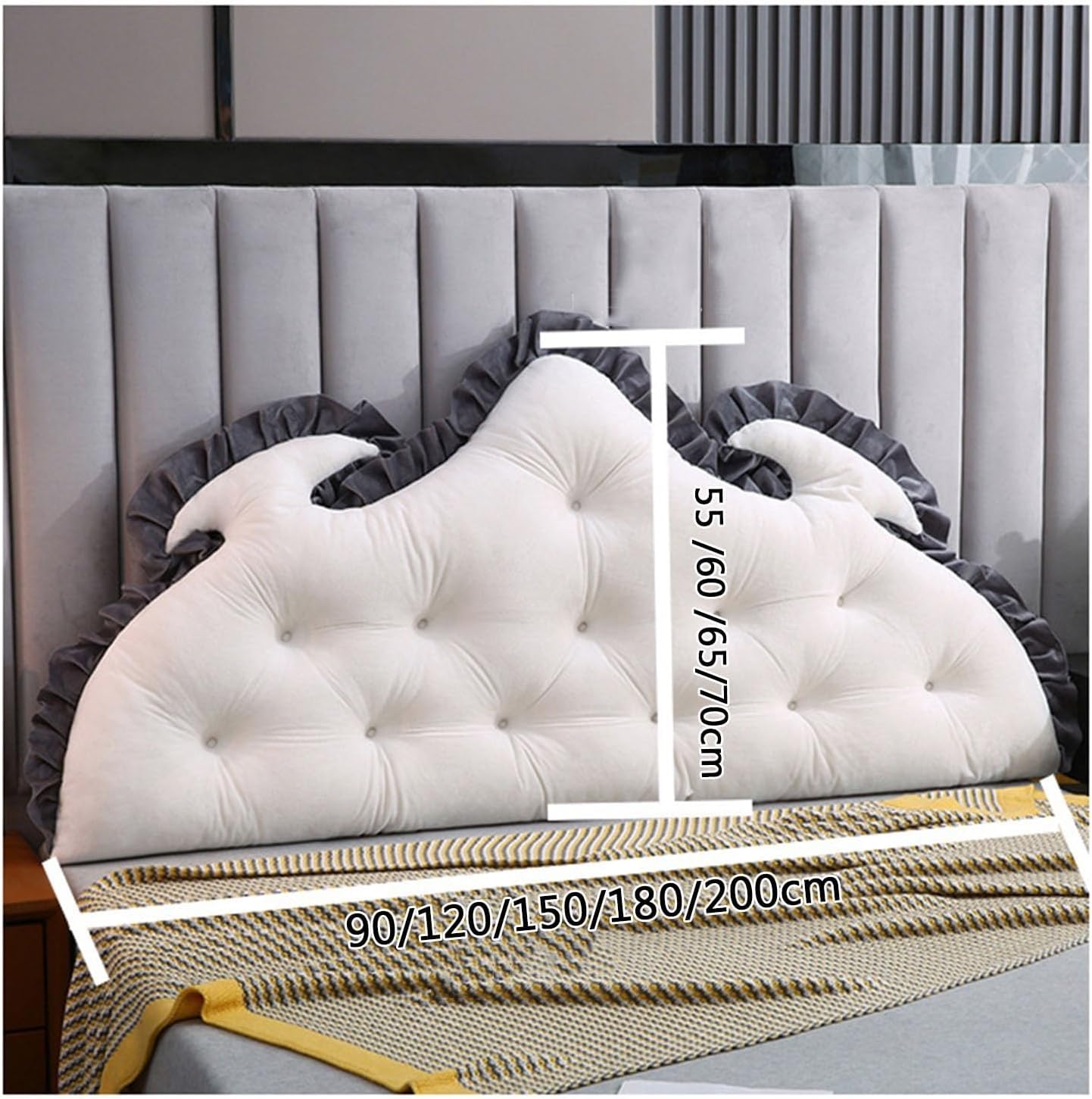 HACSYP Headboard Wedge Pillow - Reading and Lumbar Support Cushion