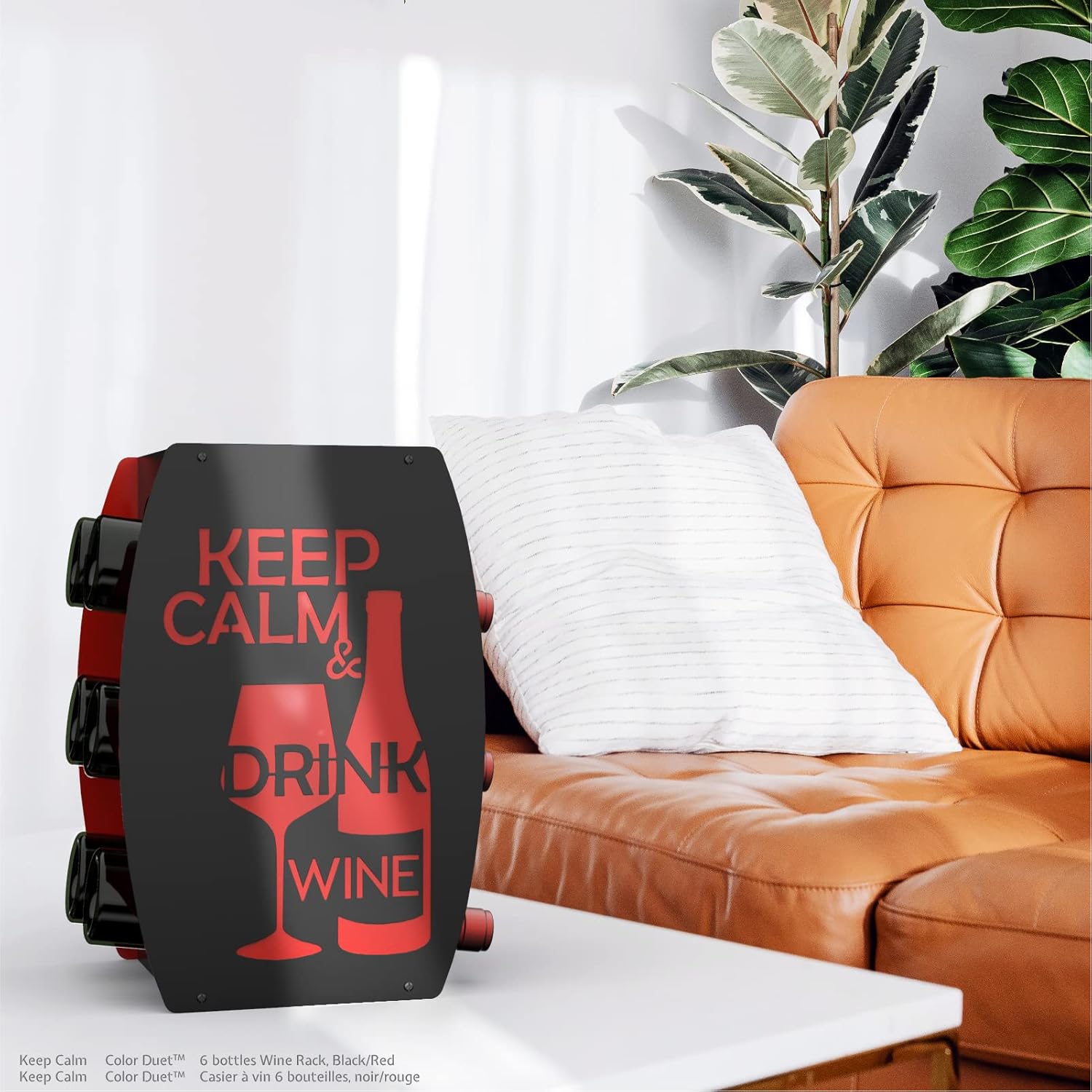 Mango Steam Two-Tone Wine Rack Black Red