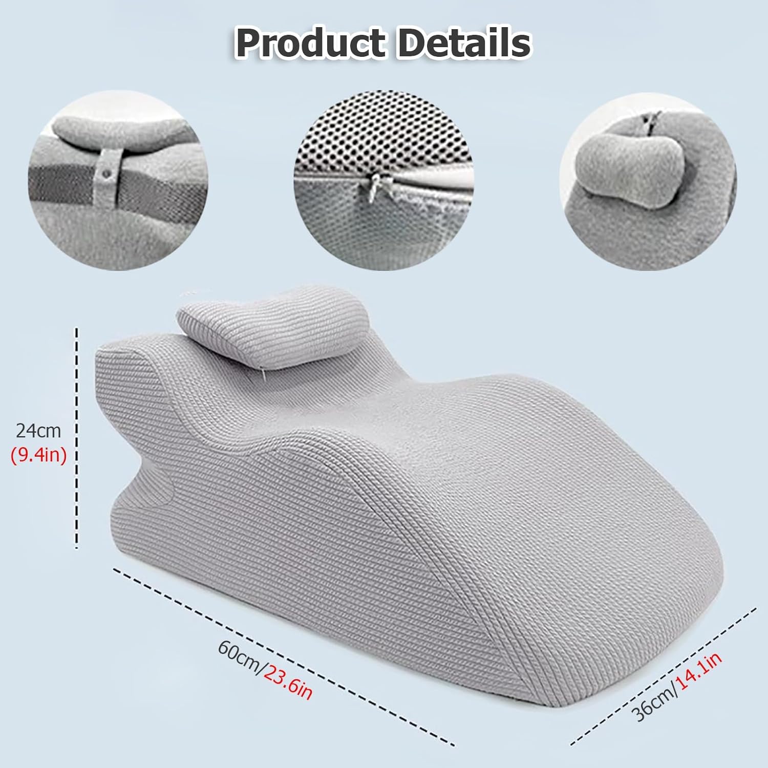 JYHHCYS Memory Foam Prone Pillow with Removable Headrest