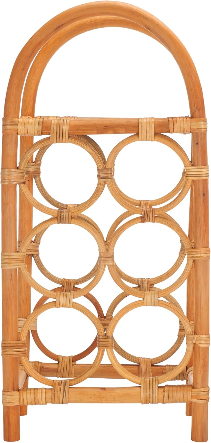 SAFAVIEH Lyza Coastal Boho Rattan Wine Rack