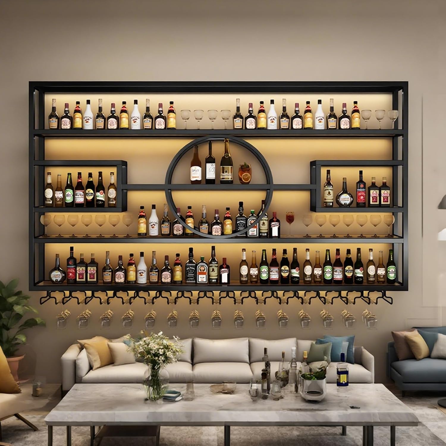 472in Wall Mounted Wine Rack with Storage