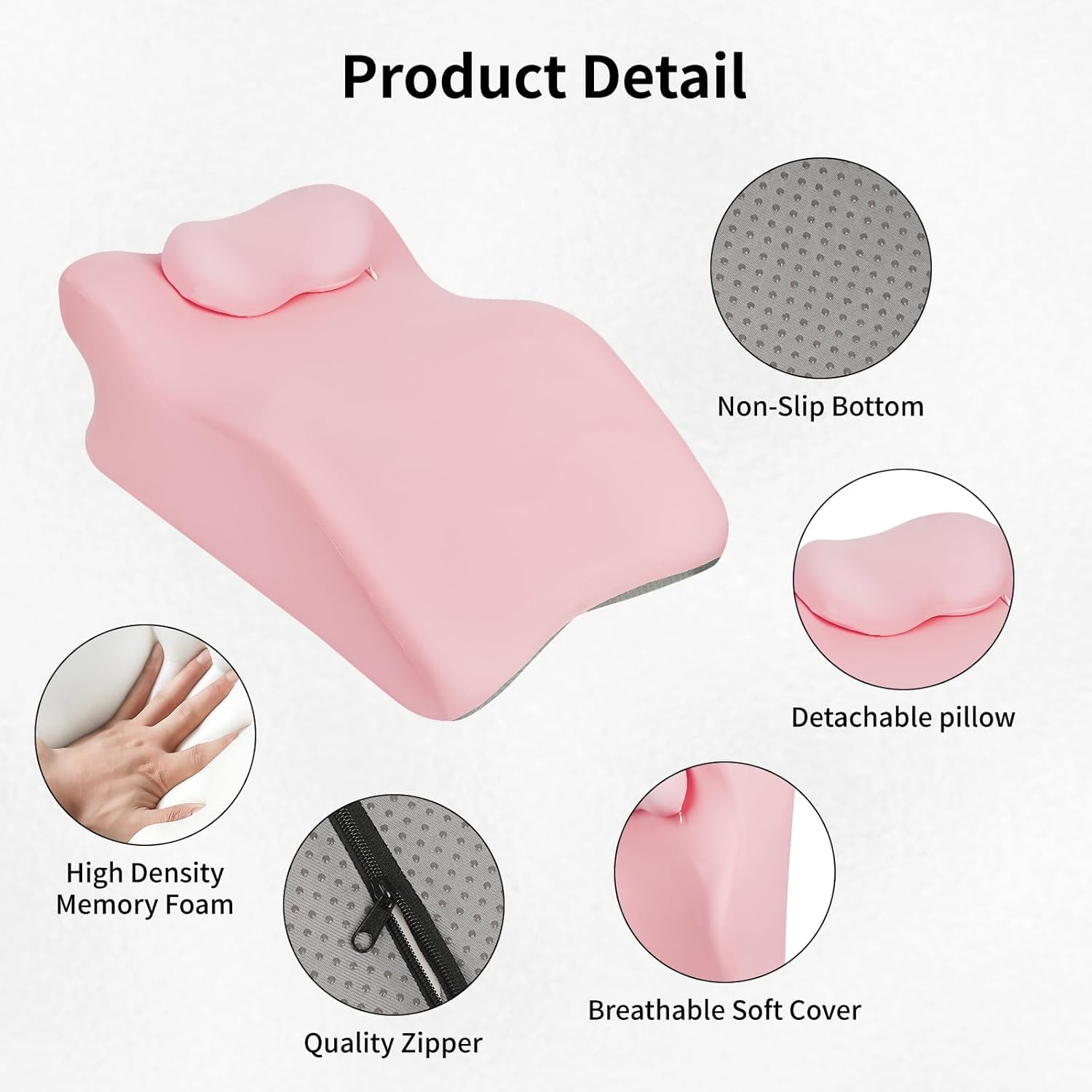 Relax Cush Pillow - Ergonomic Support for All Positions Pink
