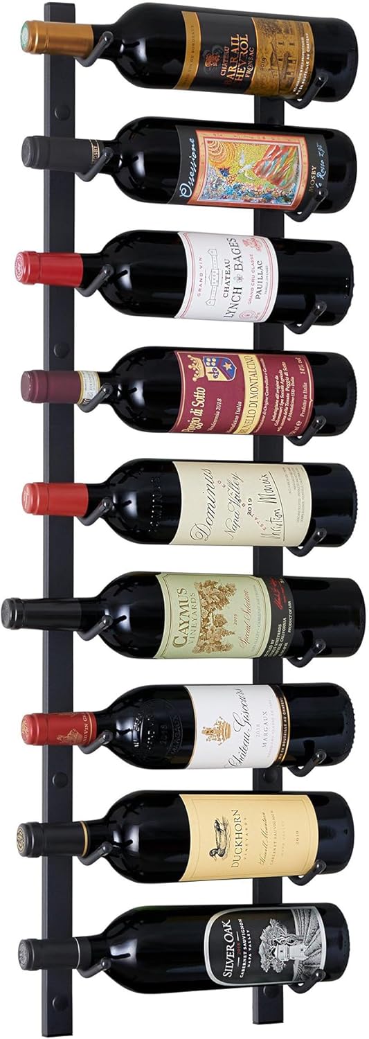 Wine Enthusiast NFINITY 9 Bottle Wall Mounted Wine Rack Black