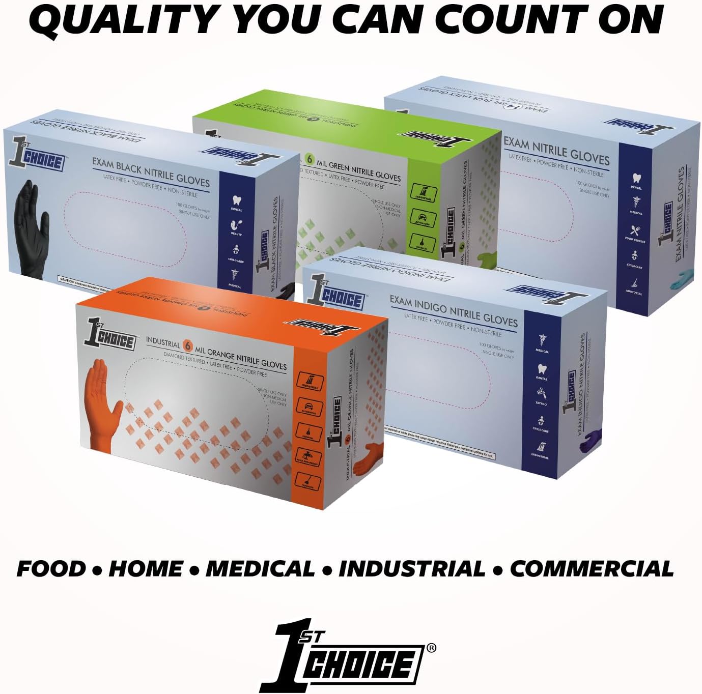 1st Choice Nitrile Gloves 5 Mil Black XL