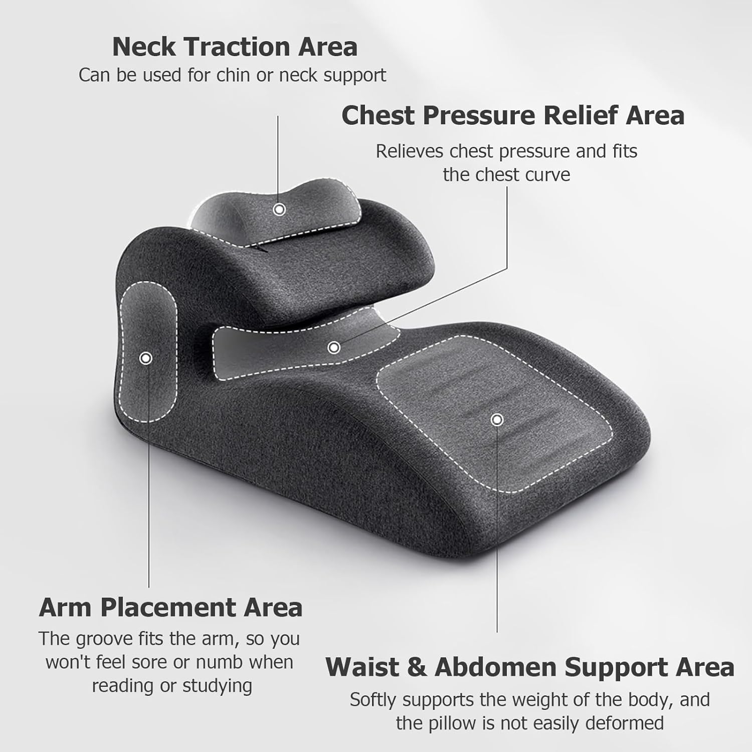 JYHHCYS Memory Foam Prone Pillow for Reading and Phone Use