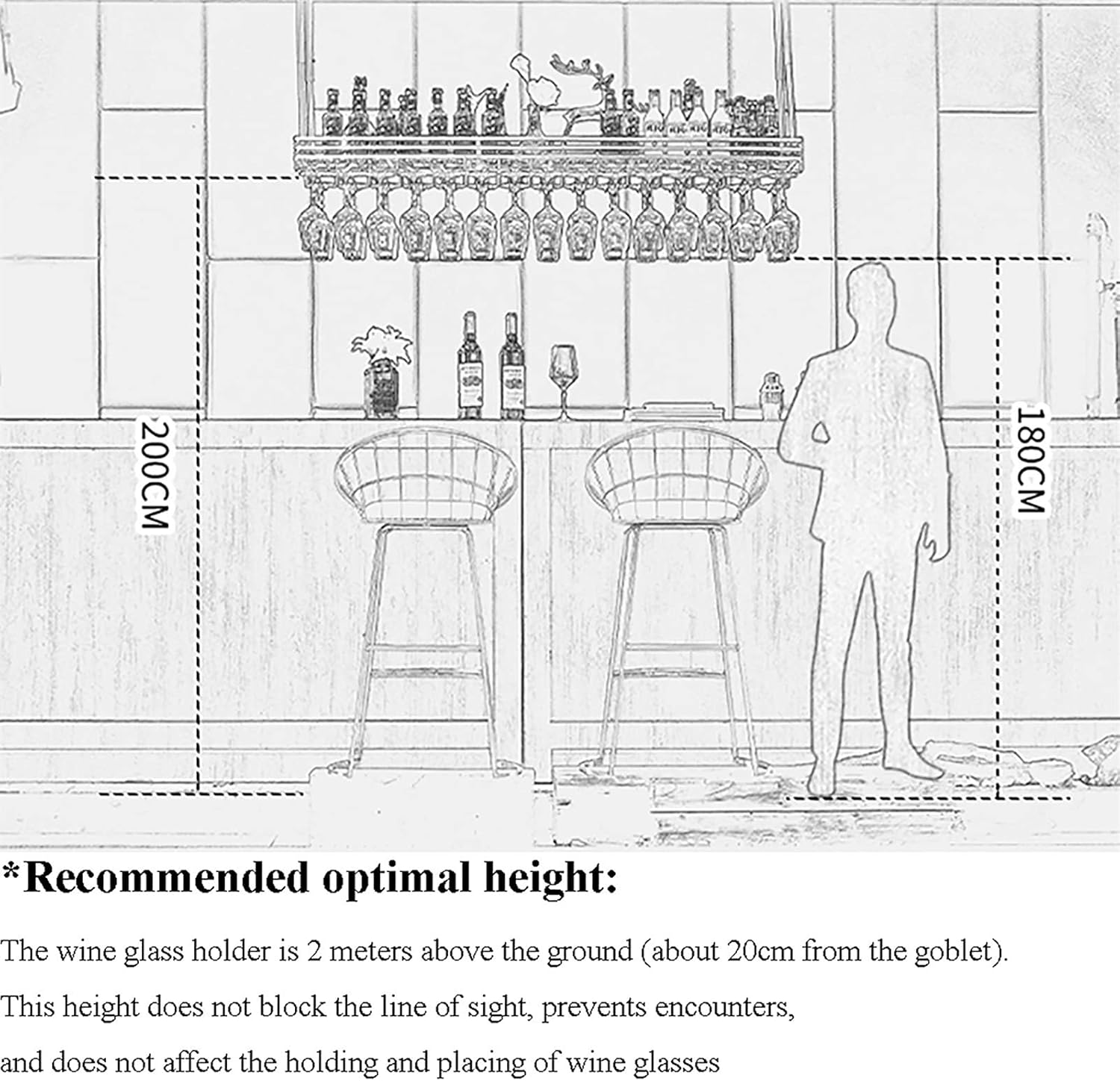 ZJDYDY Wall-Mounted Wine Rack with Adjustable Design