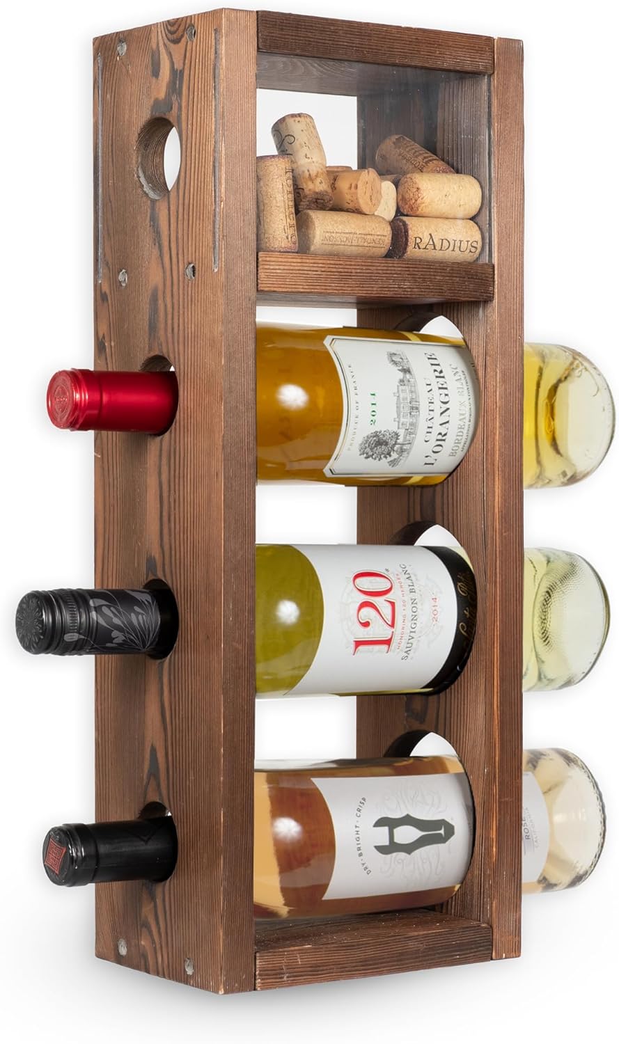Rustic State Sonoma Burnt Brown Wine Rack - 3 Bottle Storage