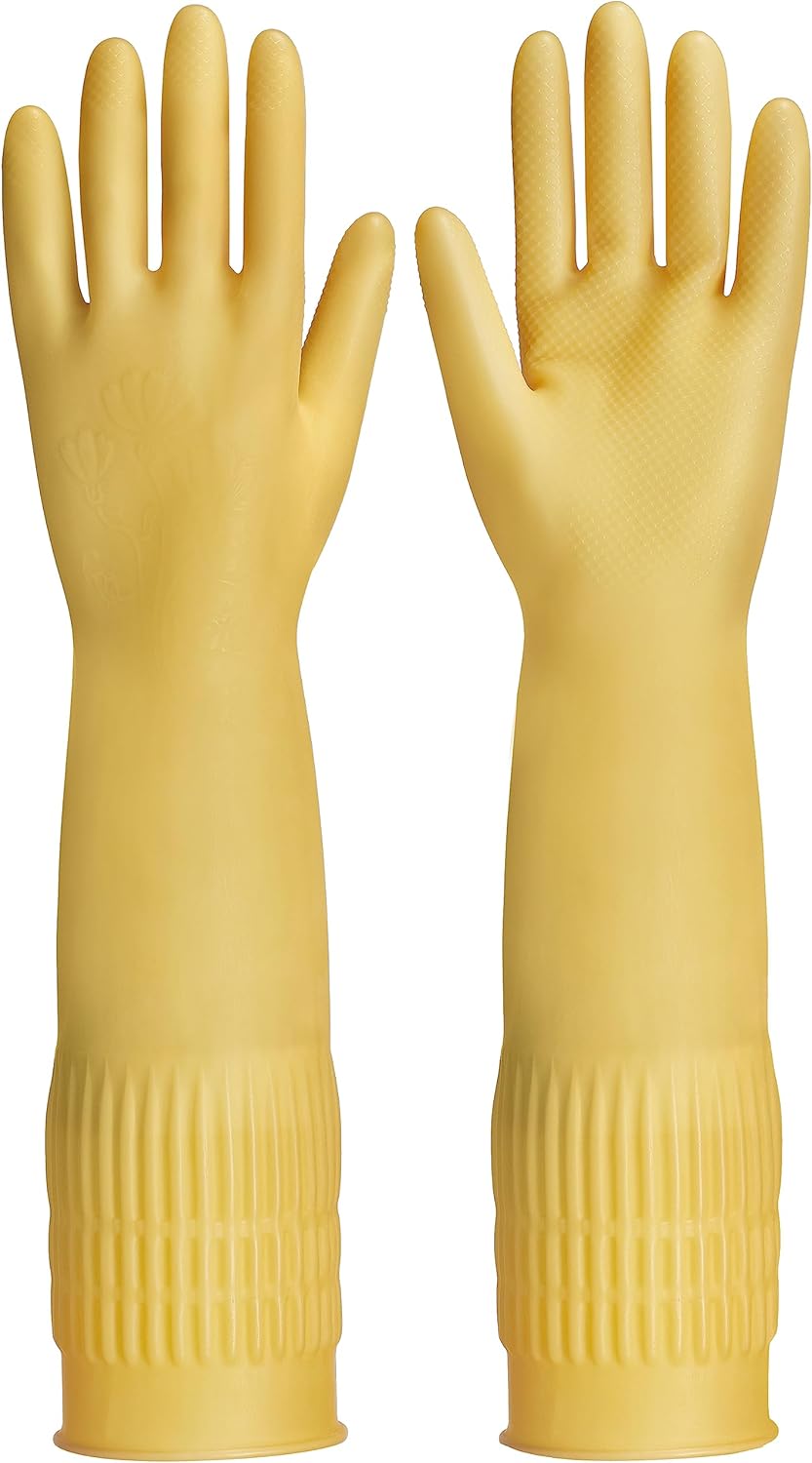 FCTTD Reusable Rubber Dishwashing Gloves 3 or 6 Pairs 1