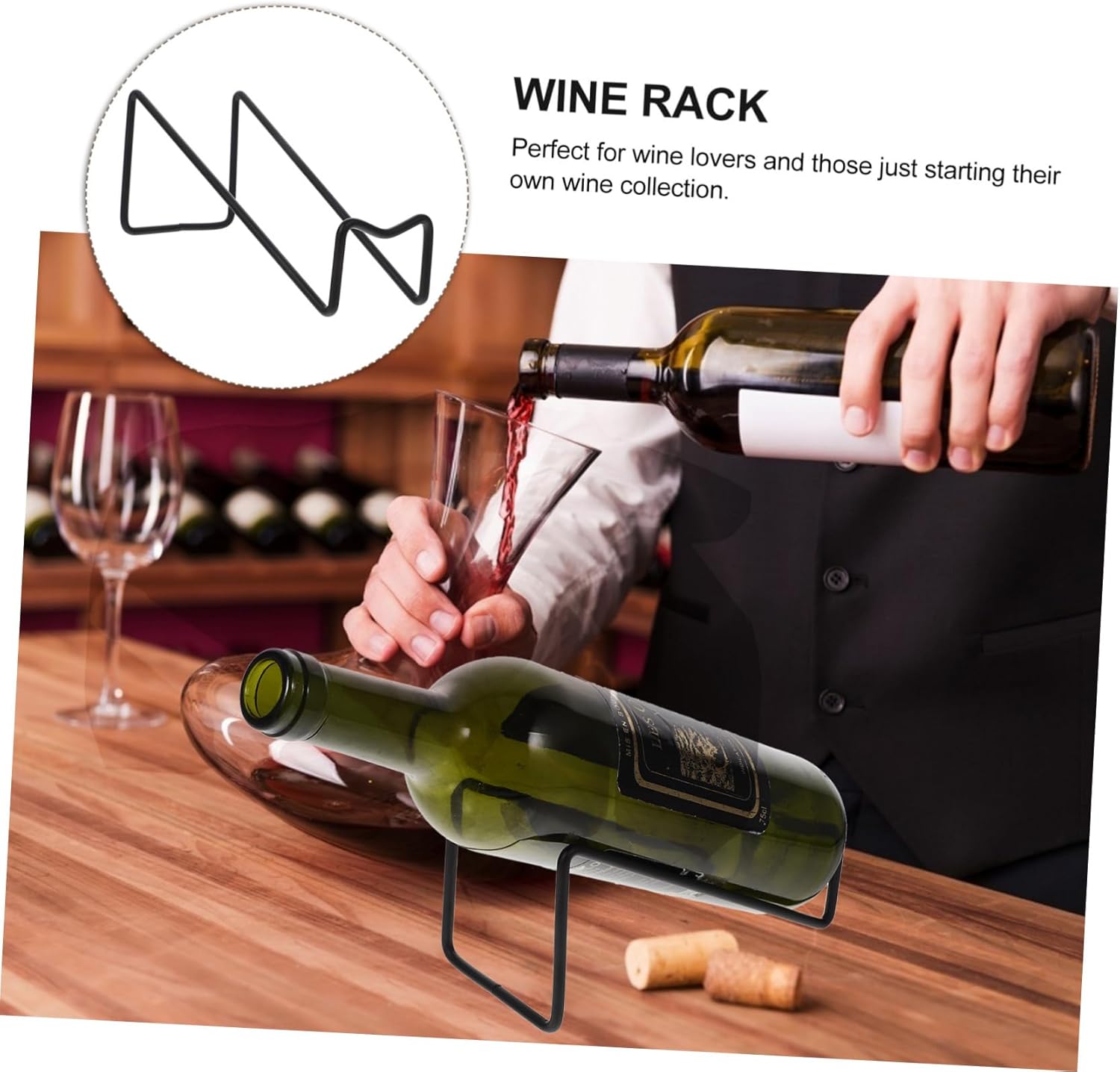 Ipetboom 2PCS Metal Wine Rack for Countertop and Bar