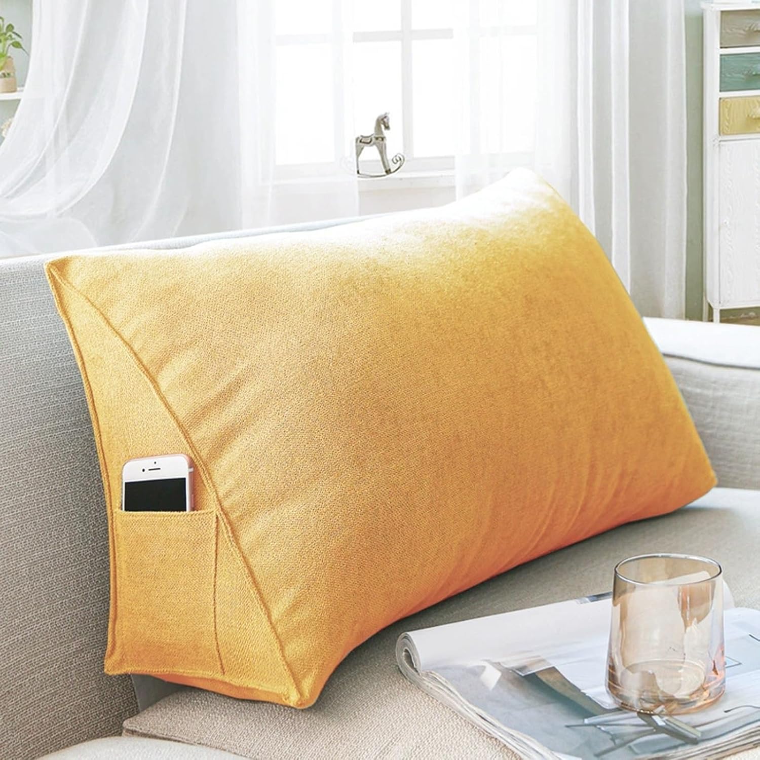 Yonwait Triangular Headboard Pillow Reading Support Wedge