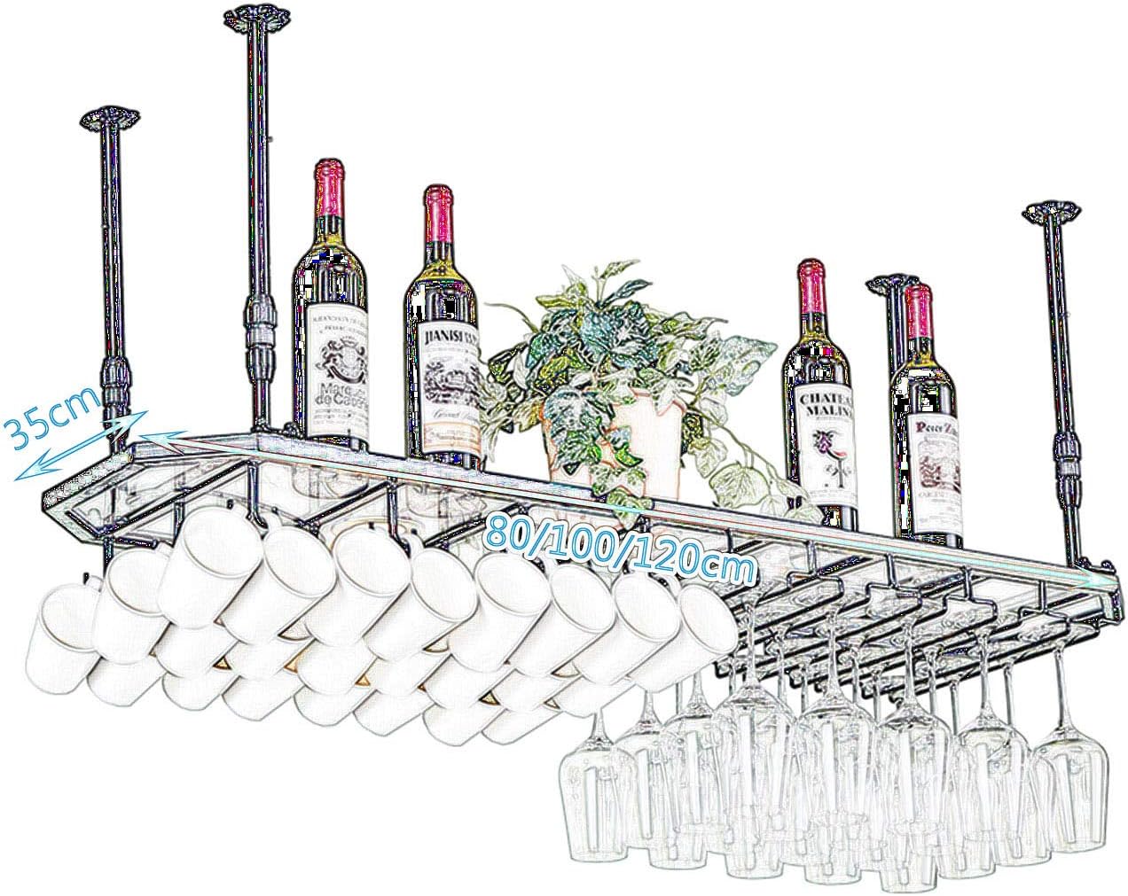Rustic Bronze Wine Rack with Adjustable Glass Holder