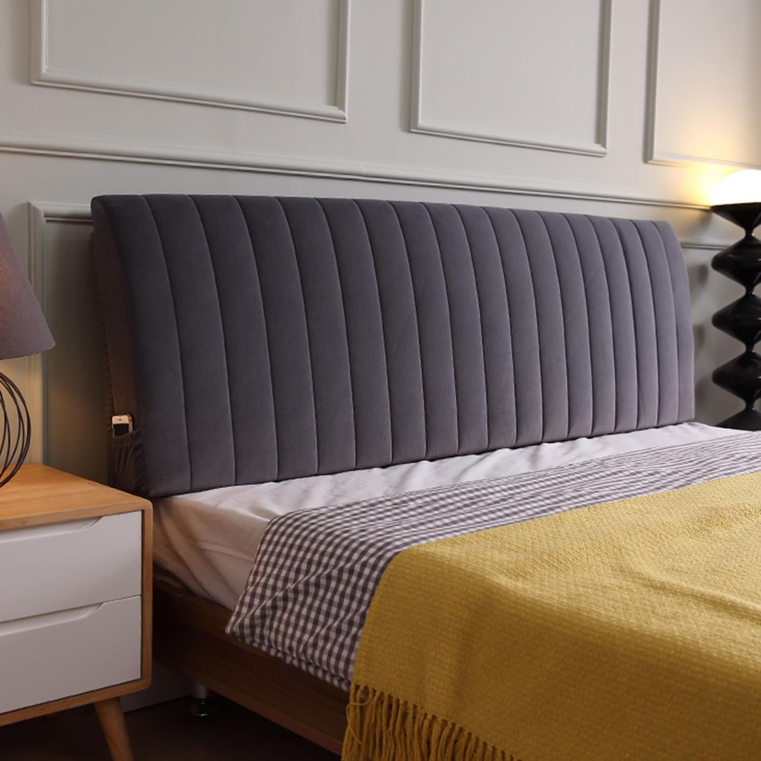 ZZYK Gray 10 Headboard Pillow with Removable Cover