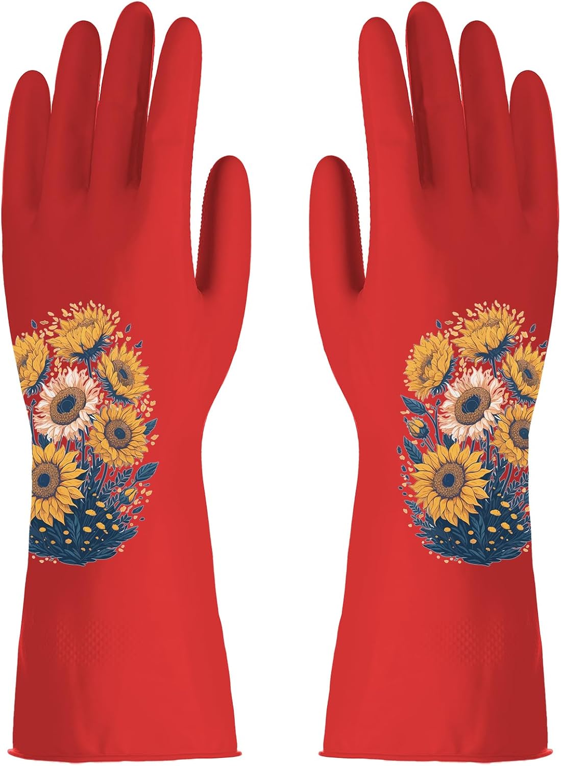 ROYIPAI 4 Pairs Rubber Cleaning Gloves with Cute Patterns