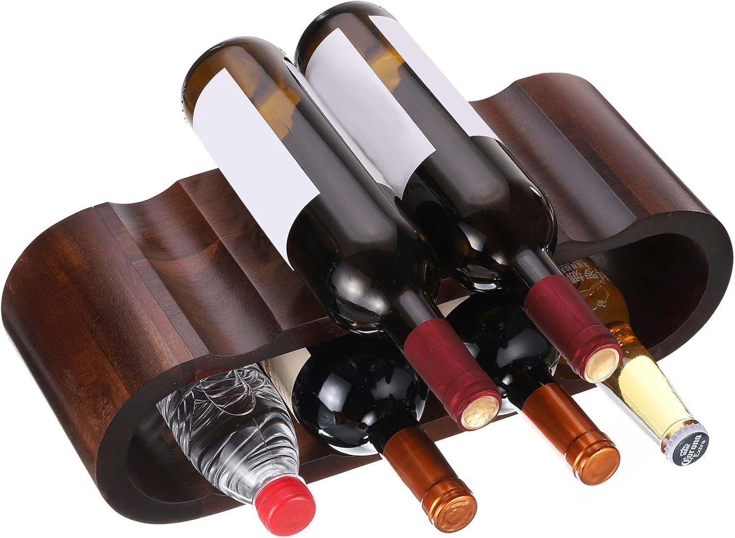 Uxcell 8 Bottle Wooden Wine Rack Stand