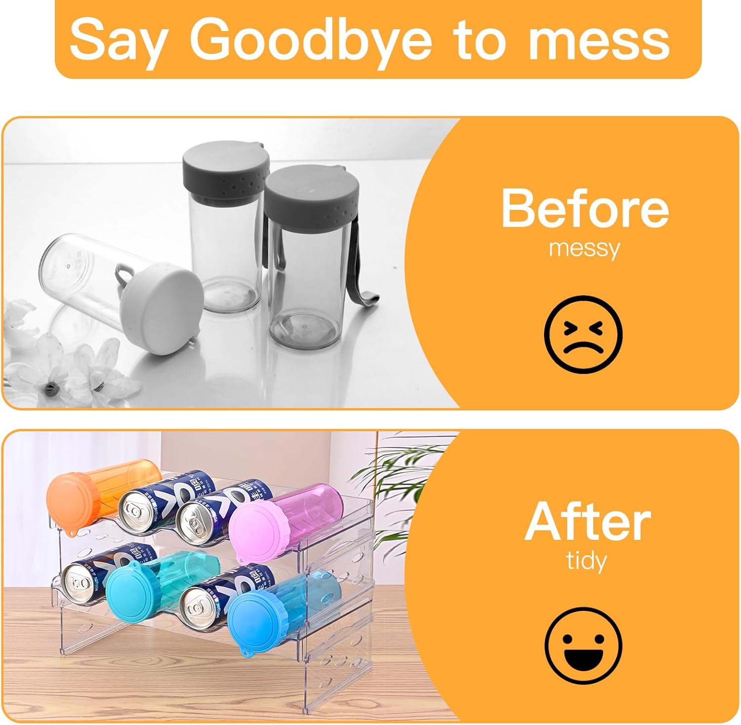 Keerte Acrylic Wine Rack for 8 Bottles - Freestanding Modern Organizer