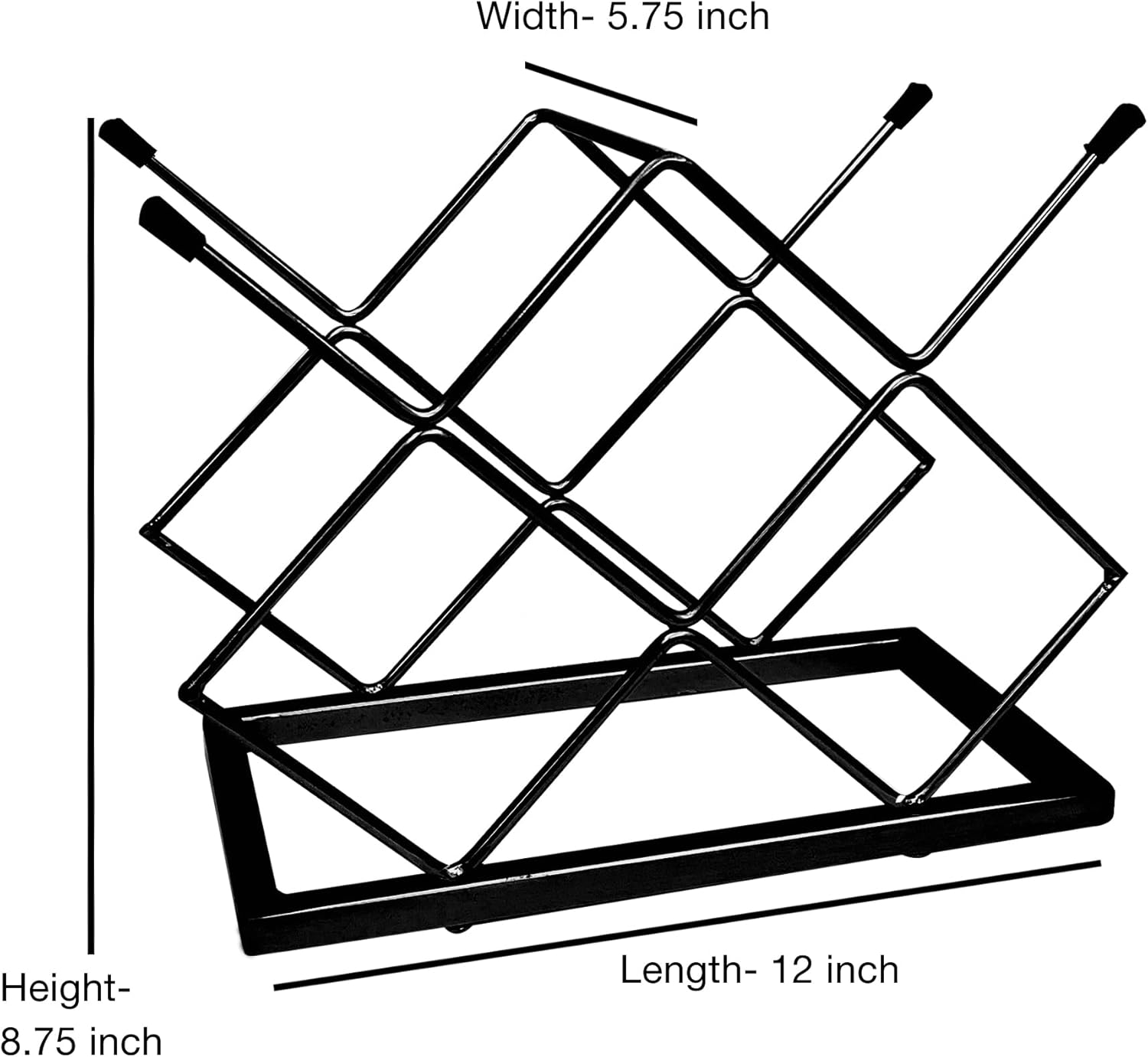 Nu Steel 5 Bottles Tabletop Wine Rack Black