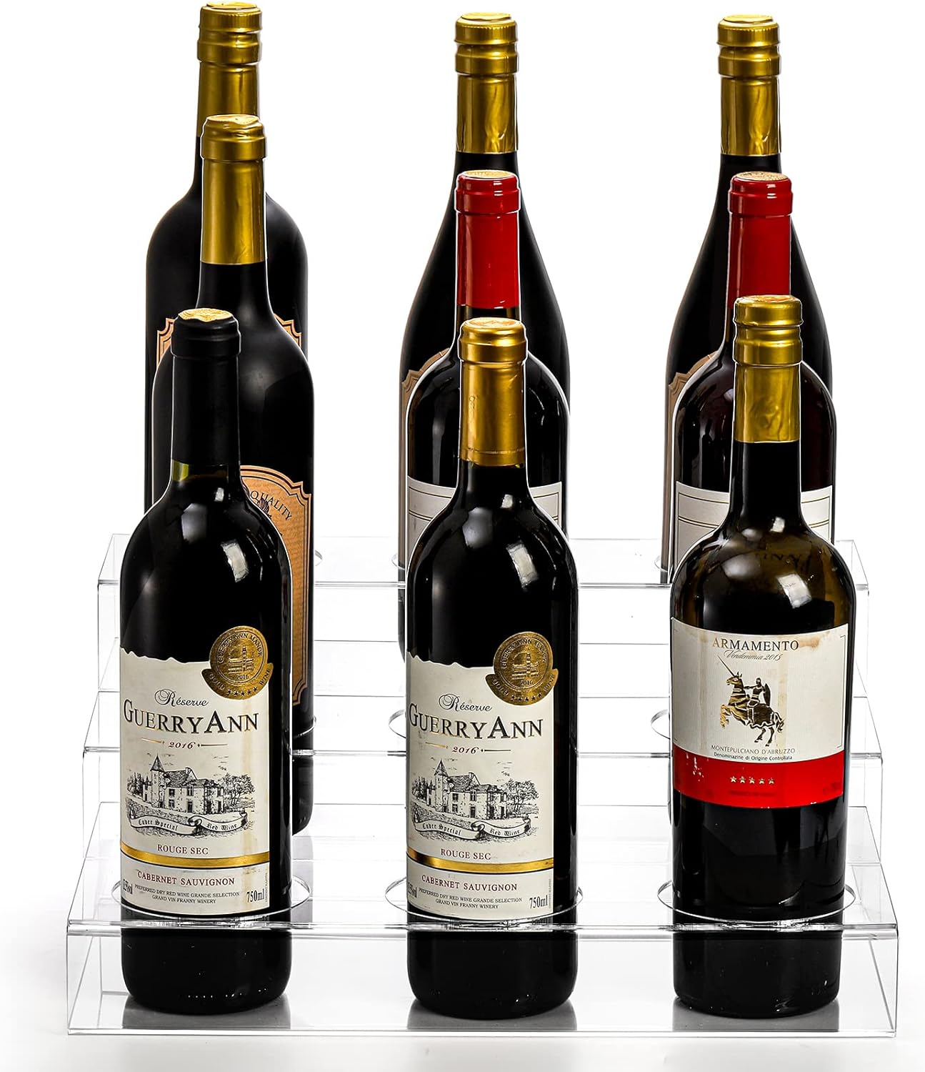 Frcctre 3 Tier Acrylic Wine Rack with 9 Bottle Capacity