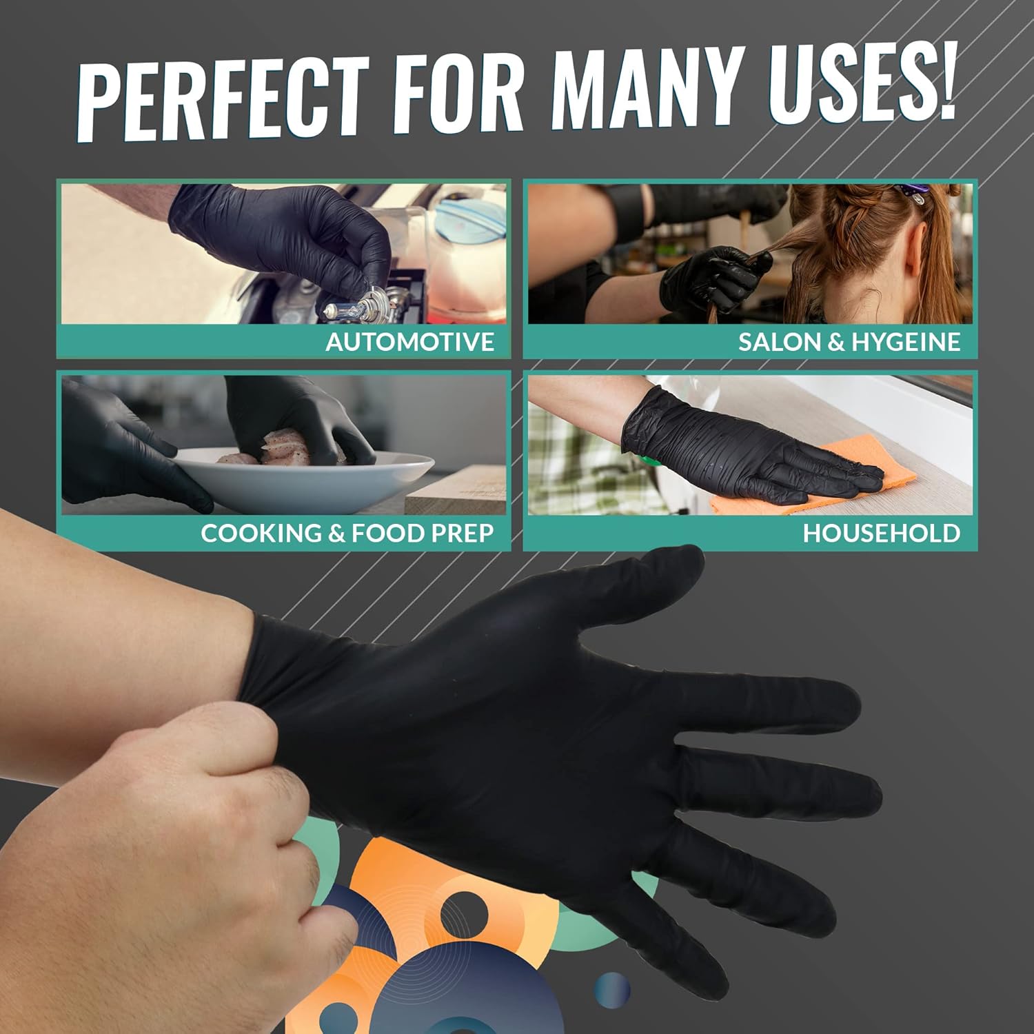 Reli Black Nitrile Gloves Medium 500 Pack