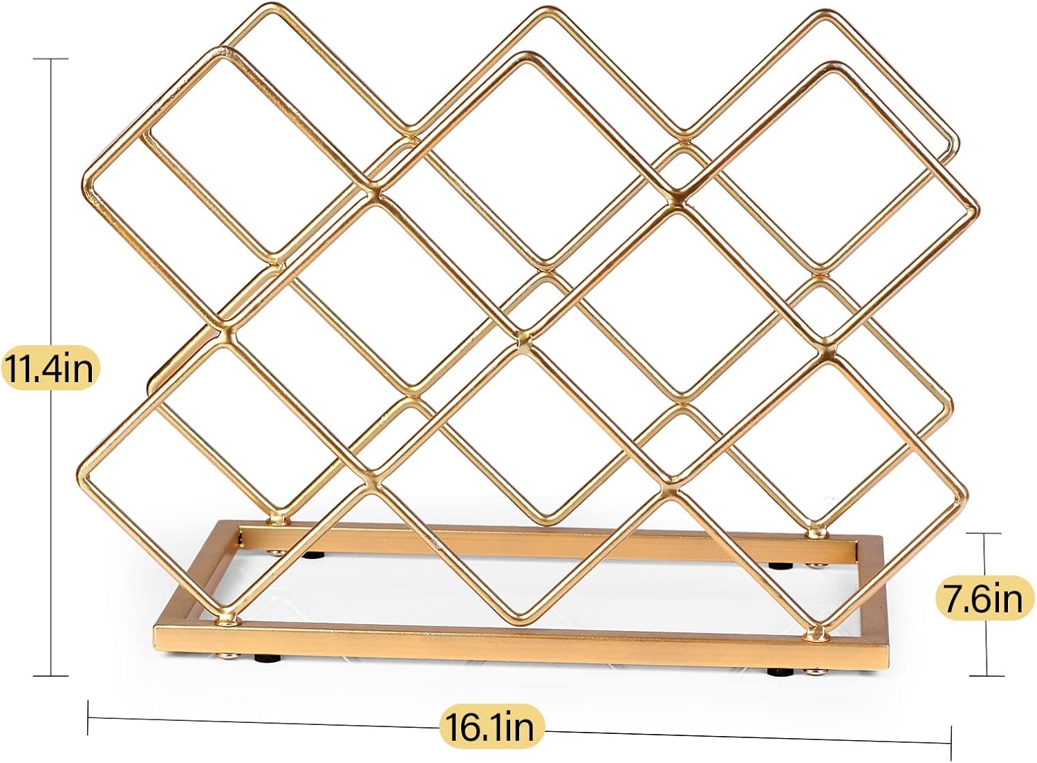 Drincarier Modern Gold Wine Rack for 10 Bottles