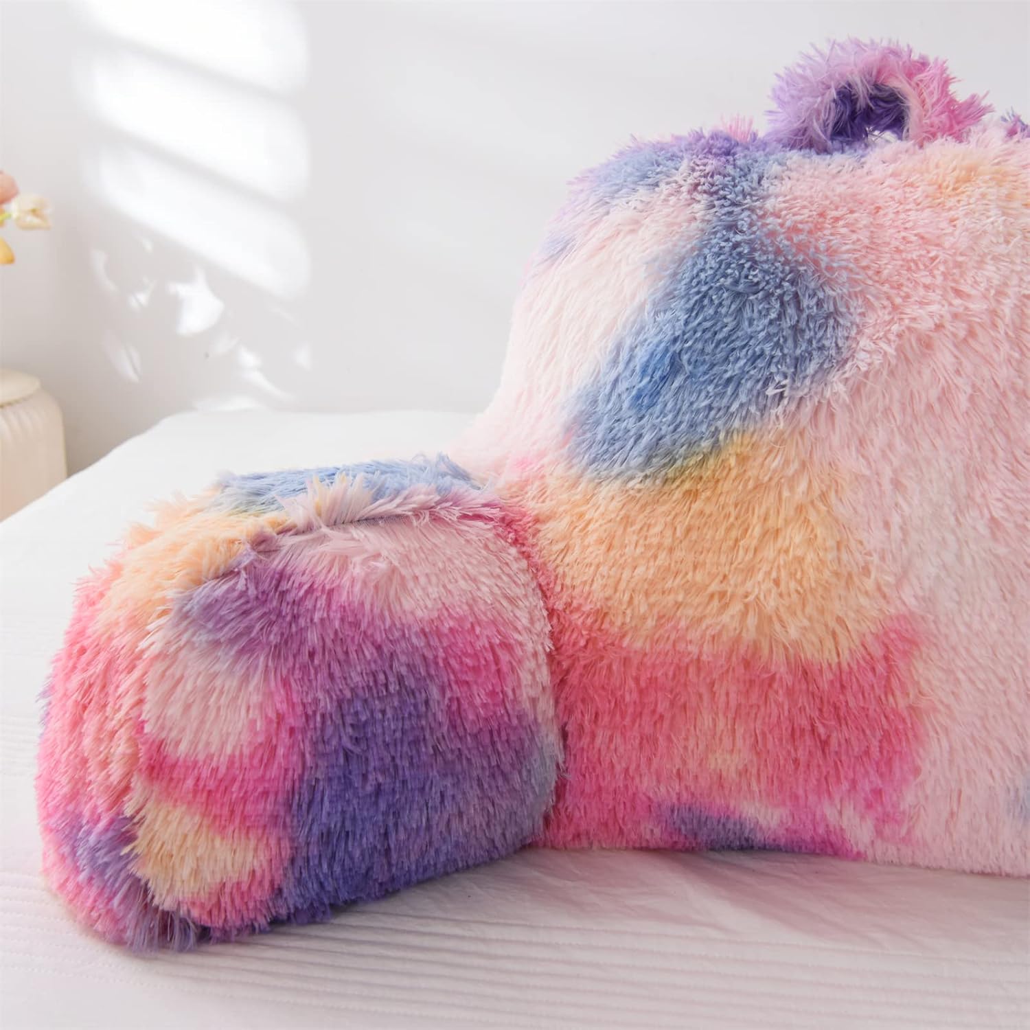 A Nice Night Faux Fur Reading Pillow with Carry Handle